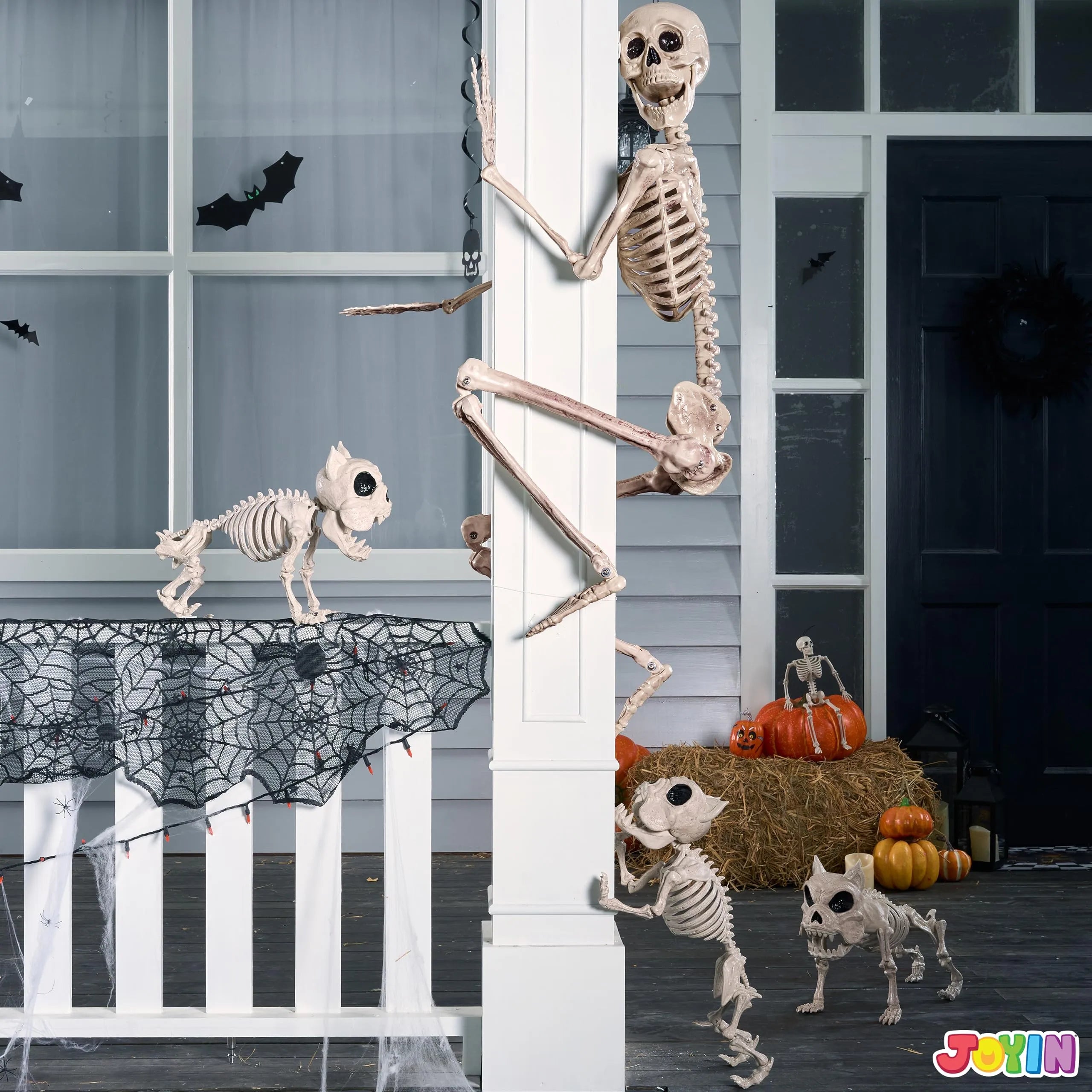 5.6ft Halloween Posable Life Size Skeleton Full Body Realistic Bones with Movable Joints - Image 7