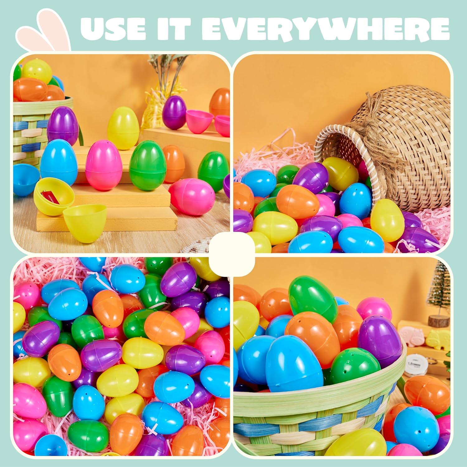 500Pcs Easter Eggs Bright Color Plastic Fillable For Easter Hunt Party Favors - Image 3