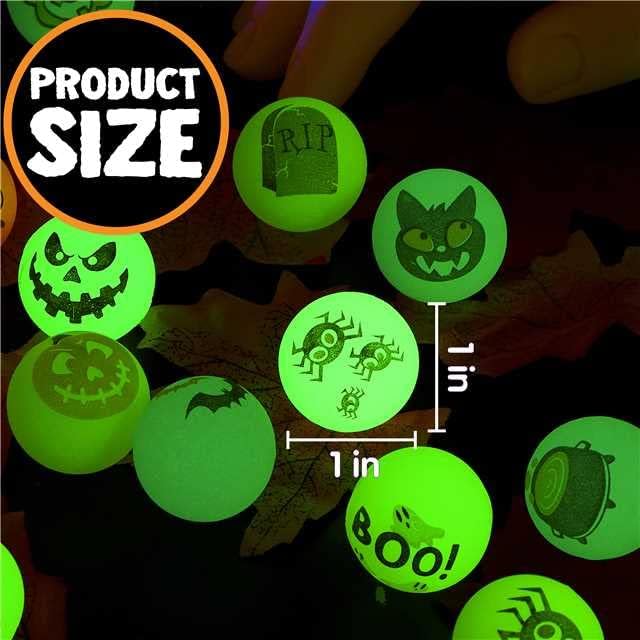 100 Halloween Glow in The Dark Bouncing Balls - Image 2