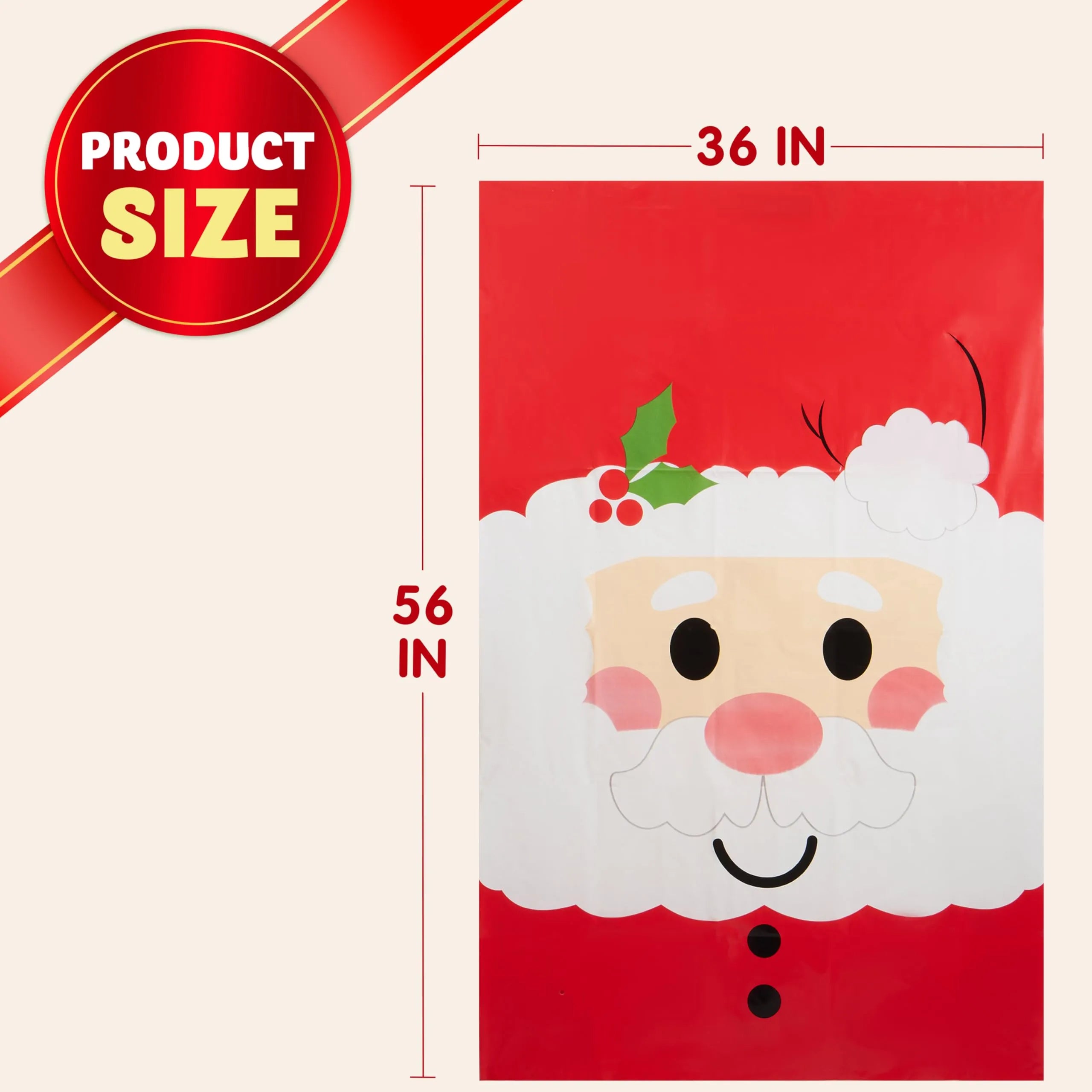 56in x36in Jumbo Christmas Santa Plastic Gift Wrapping Bag for Gift Giving - Image 7
