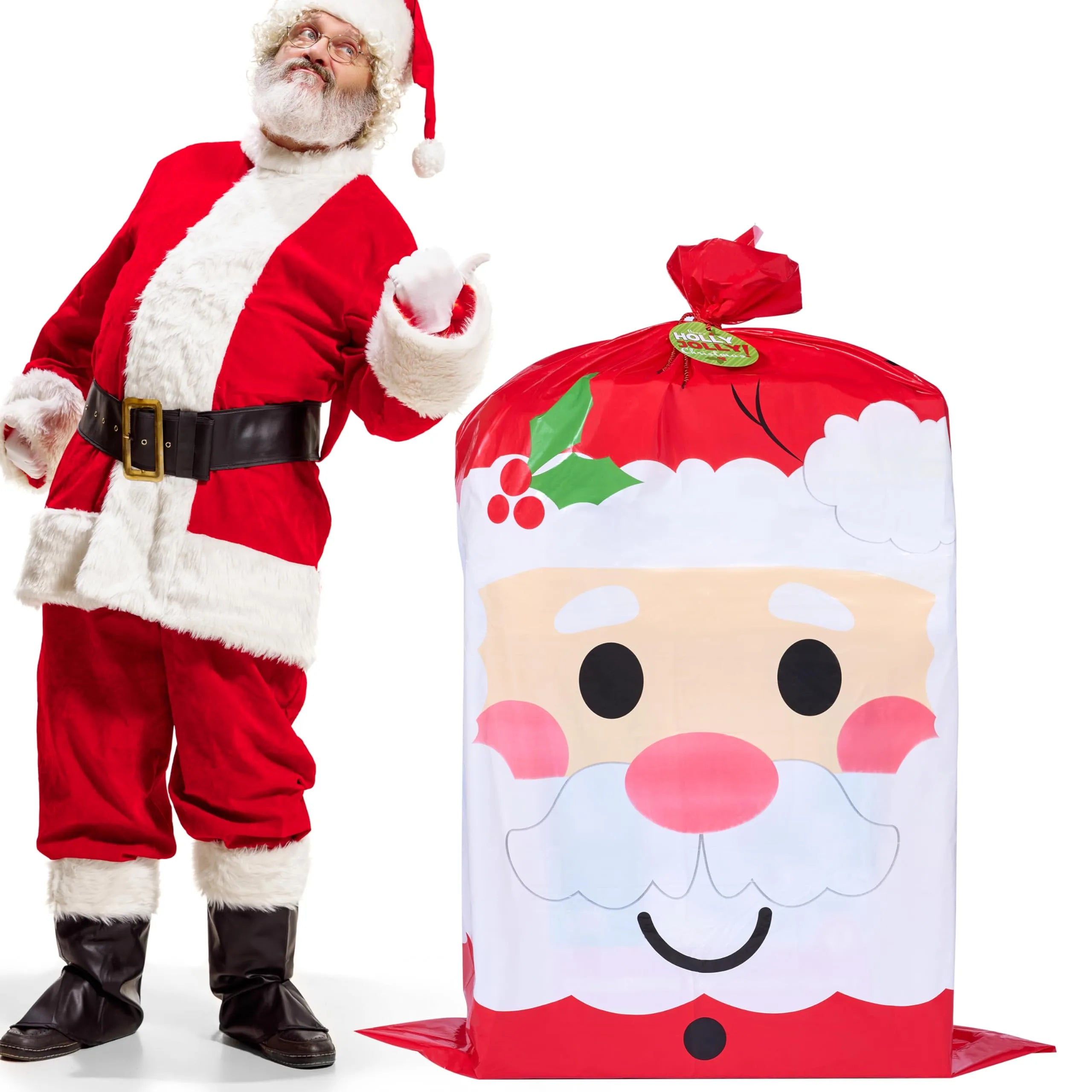56in x36in Jumbo Christmas Santa Plastic Gift Wrapping Bag for Gift Giving - Image 6