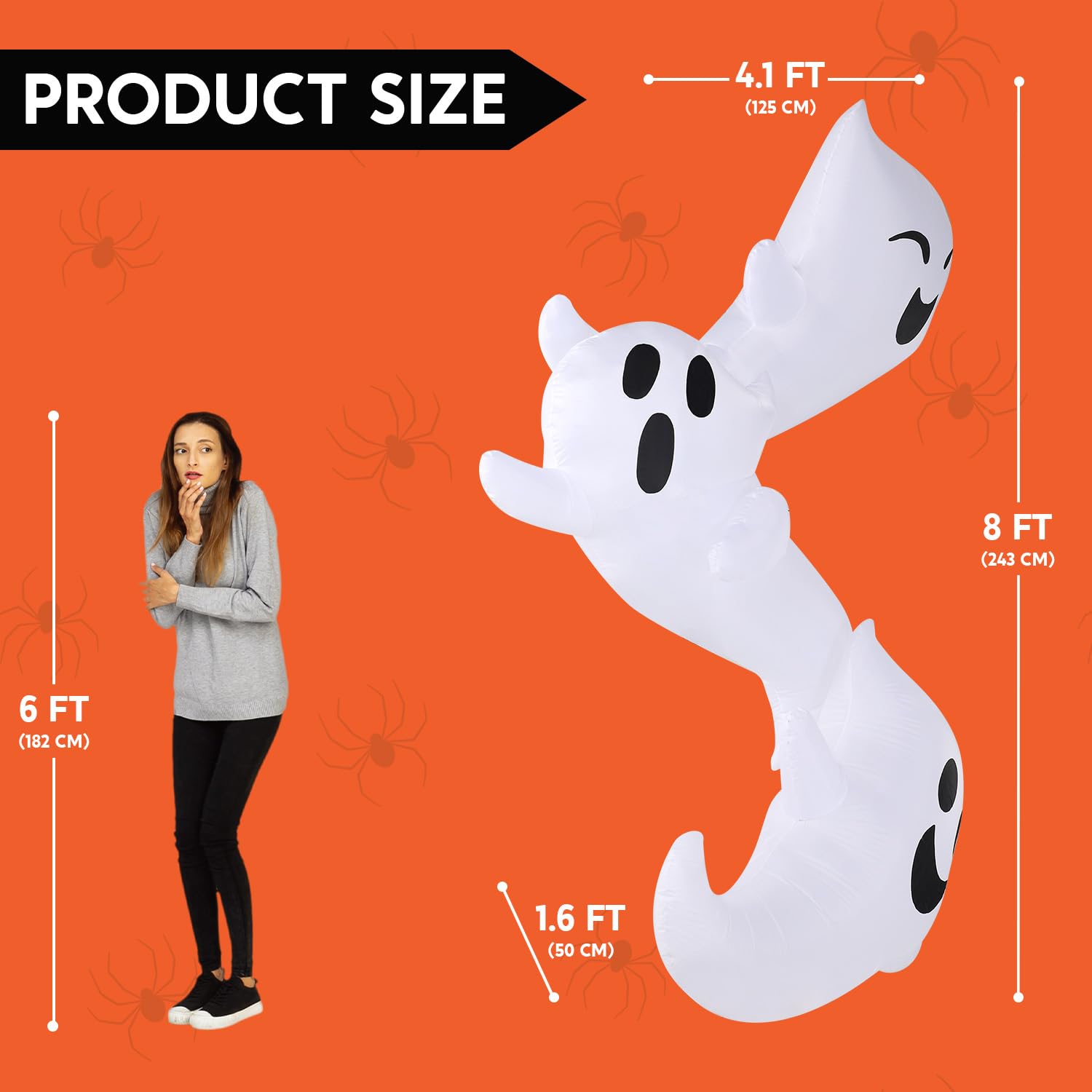 8ft Inflatable Ghosts Hugging Tree - Image 5