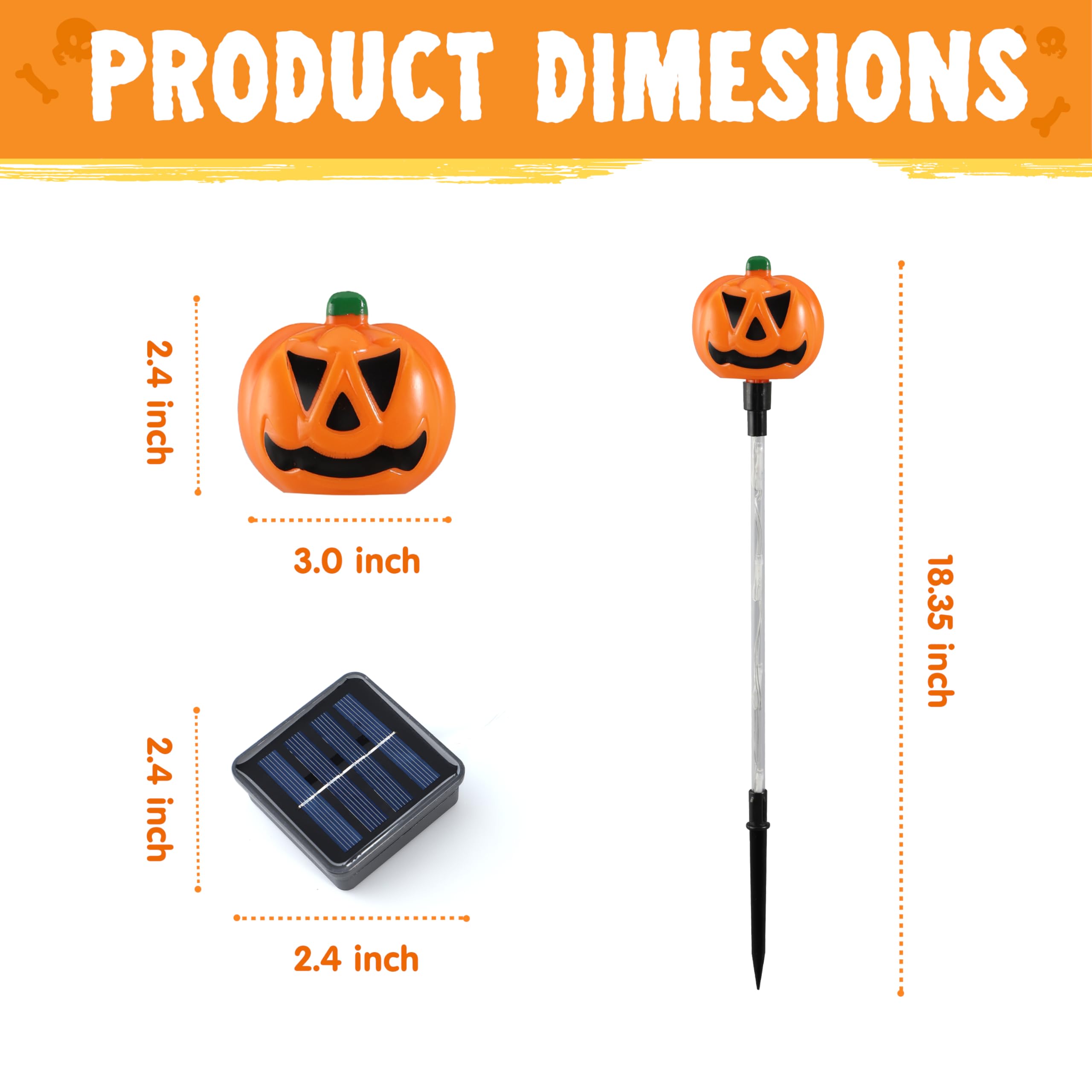 10Pcs Halloween Solar Pumpkin Pathway Lights Decorations - Image 5