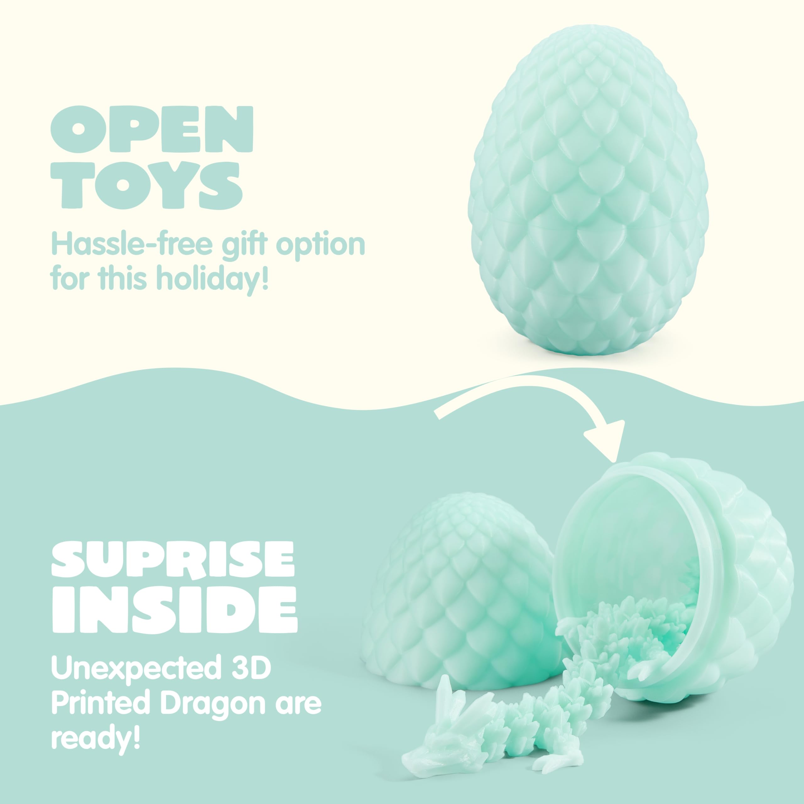 3D Printed Dragon Eggs with 12 Laser Glow Dragon Inside - Image 5