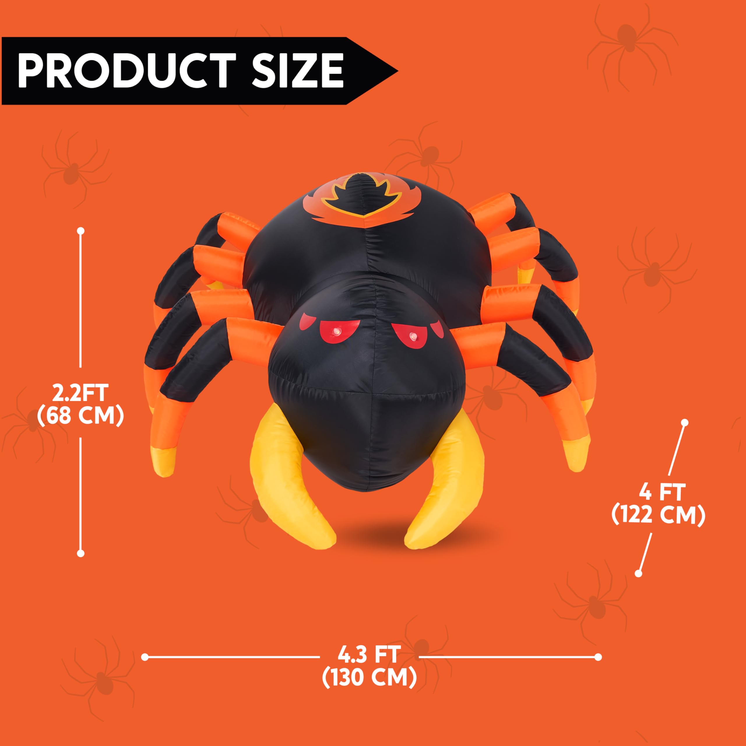 Remote Control 4FT Halloween Inflatable Spider - Image 5