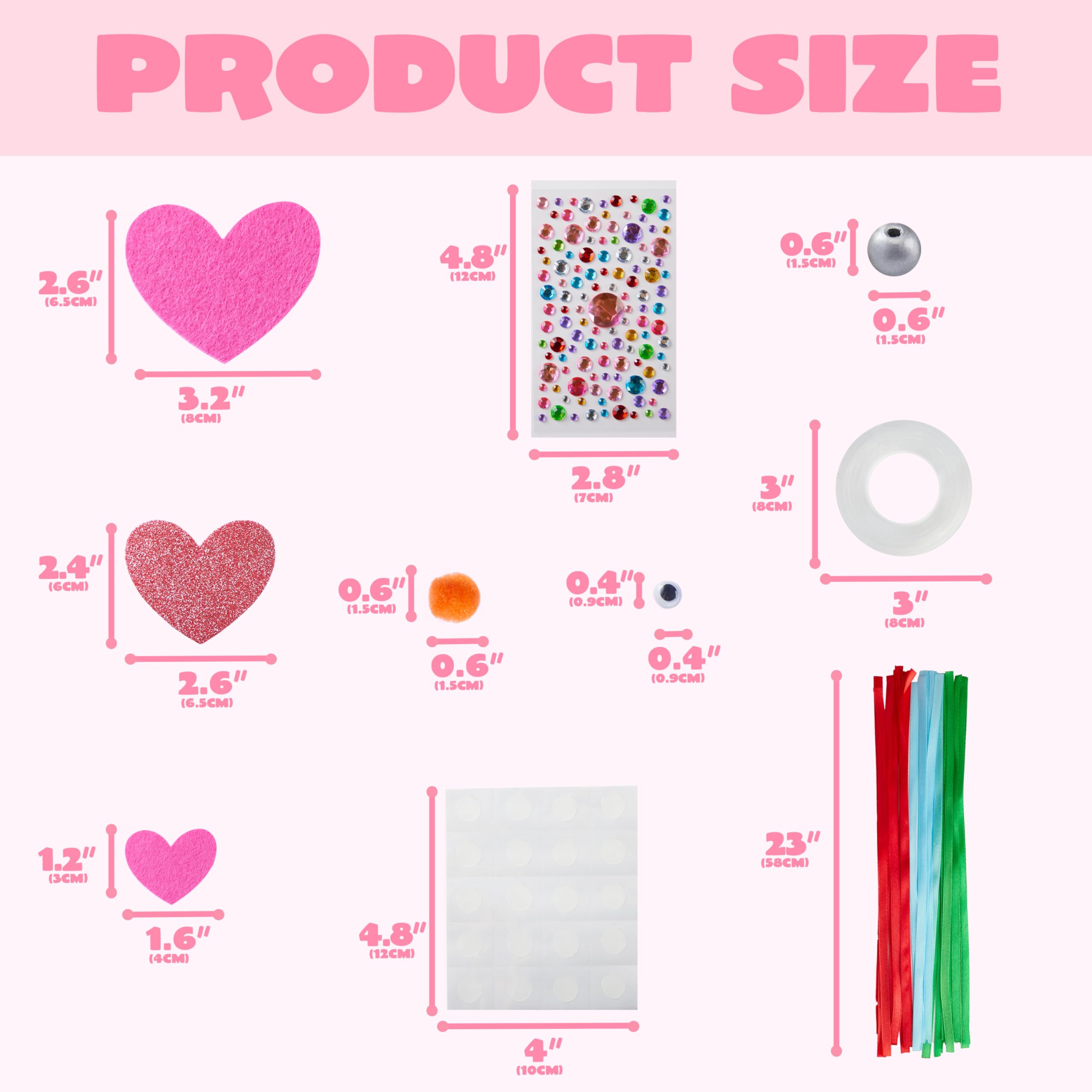 Valentines Day 264 Pcs DIY Heart Felt Craft Set - Image 5