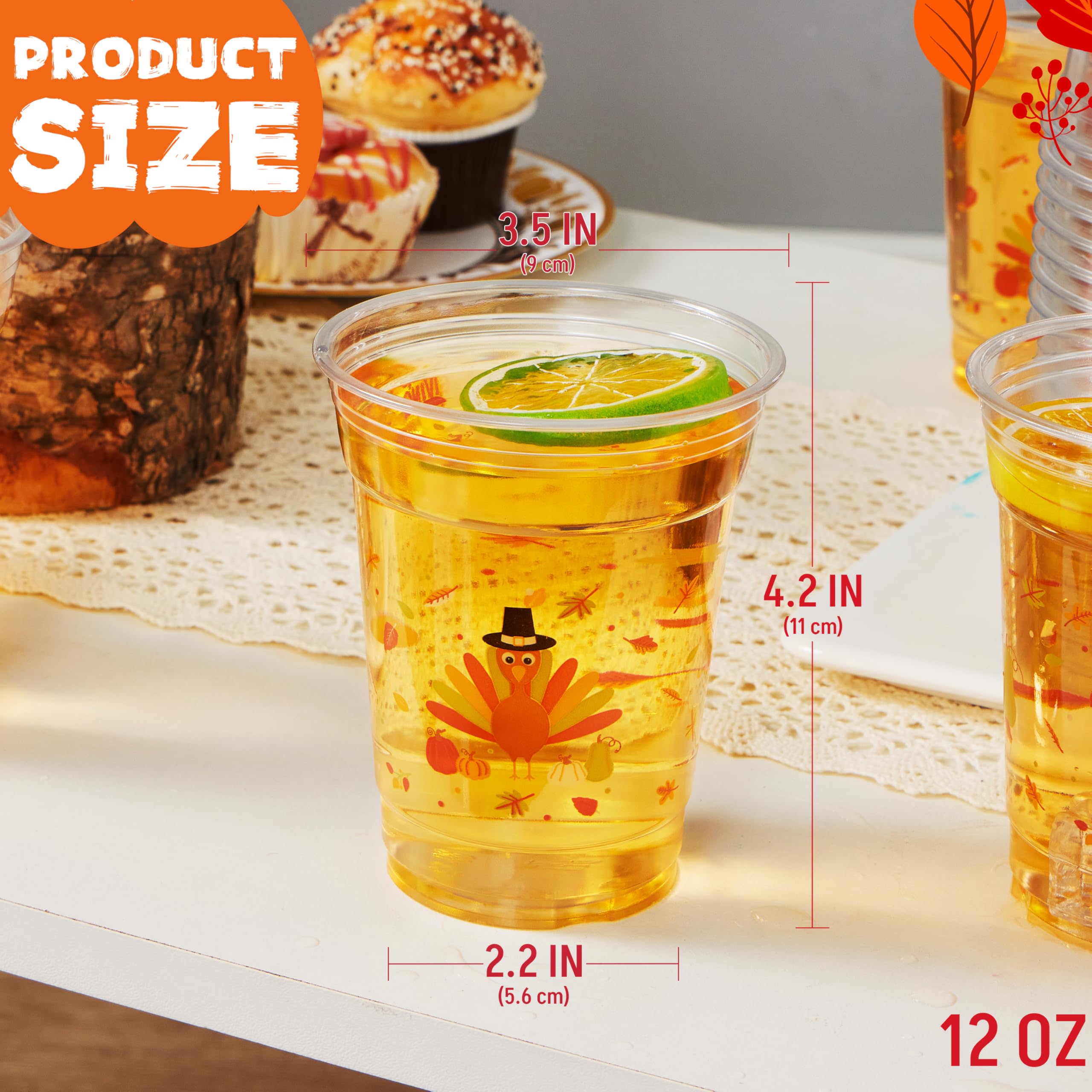 50 Pcs Thanksgiving Plastic Cups Disposable - Image 5