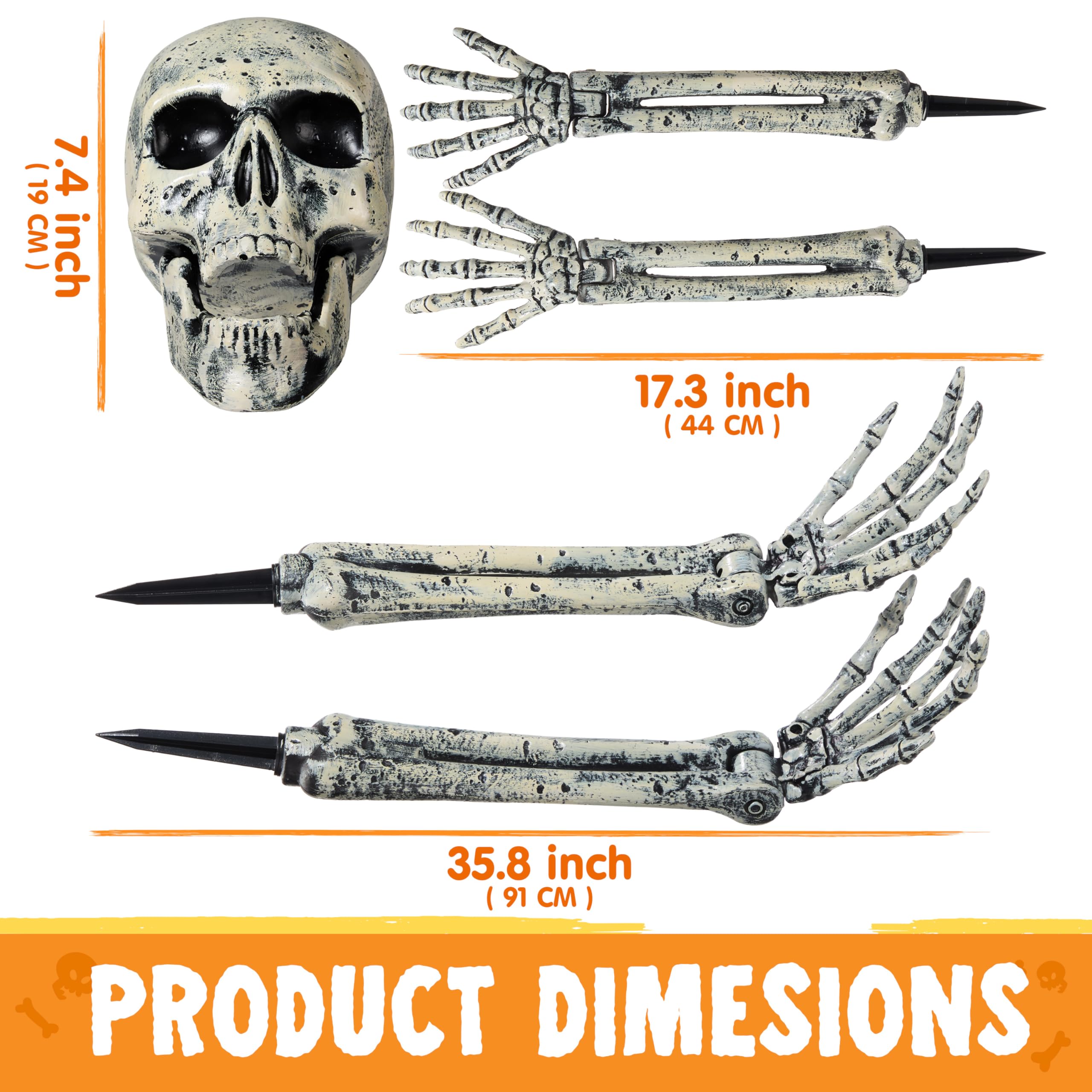 5 Pcs Life Size Skeleton Halloween Decorations Outdoor - Image 5