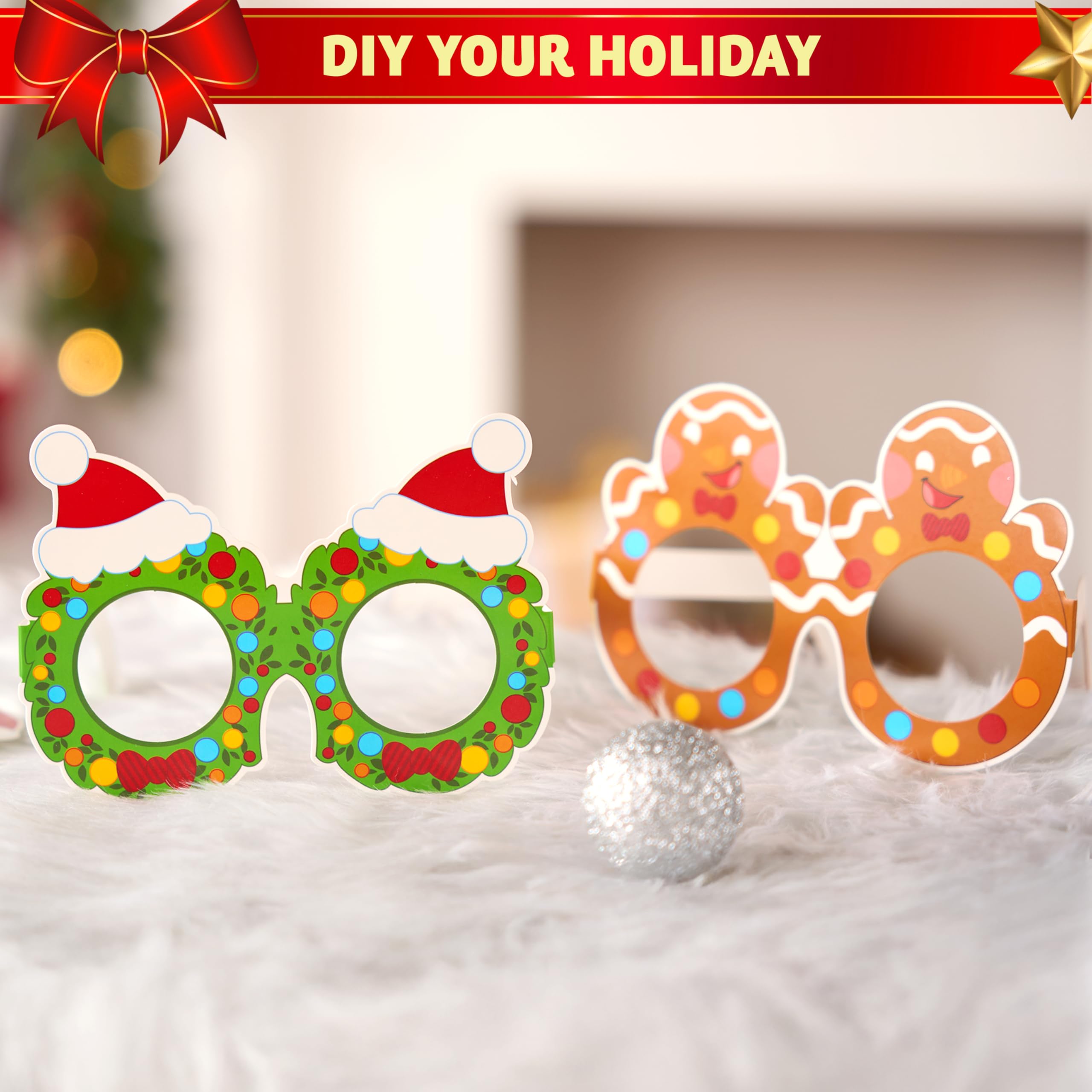 24 Pcs Christmas Paper Eyeglasses - Image 5