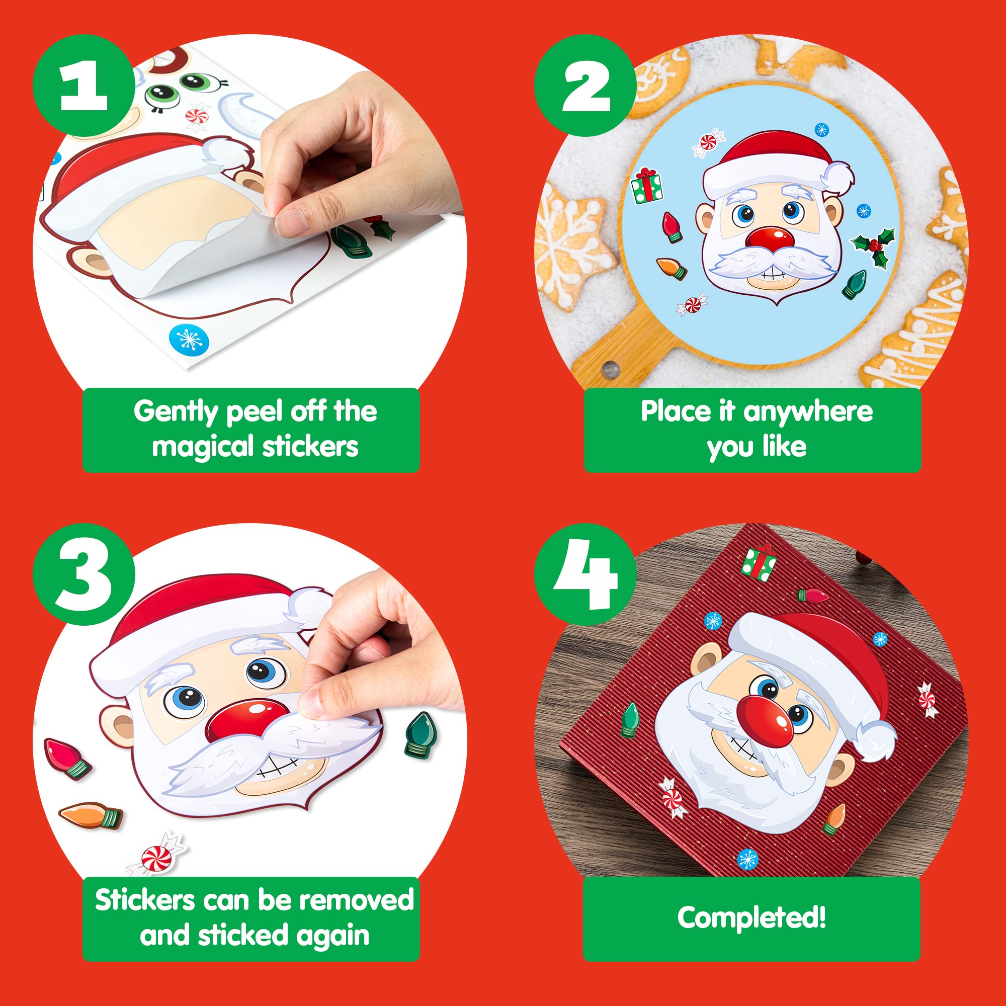 24 Pcs Christmas Make-a-face Stickers - Image 5