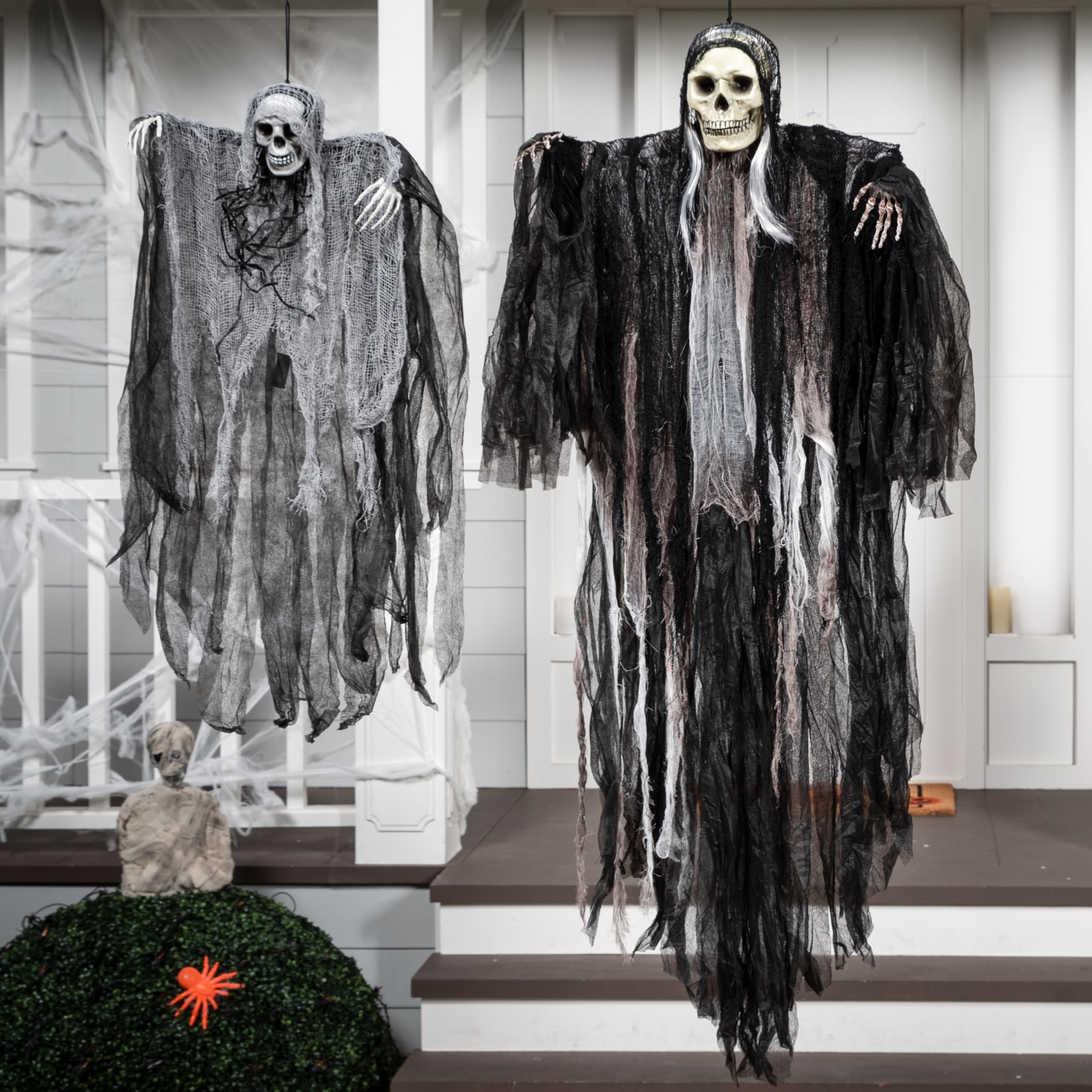 2 Pcs Halloween Hanging Grim Reaper Decorations Outdoor - Image 6