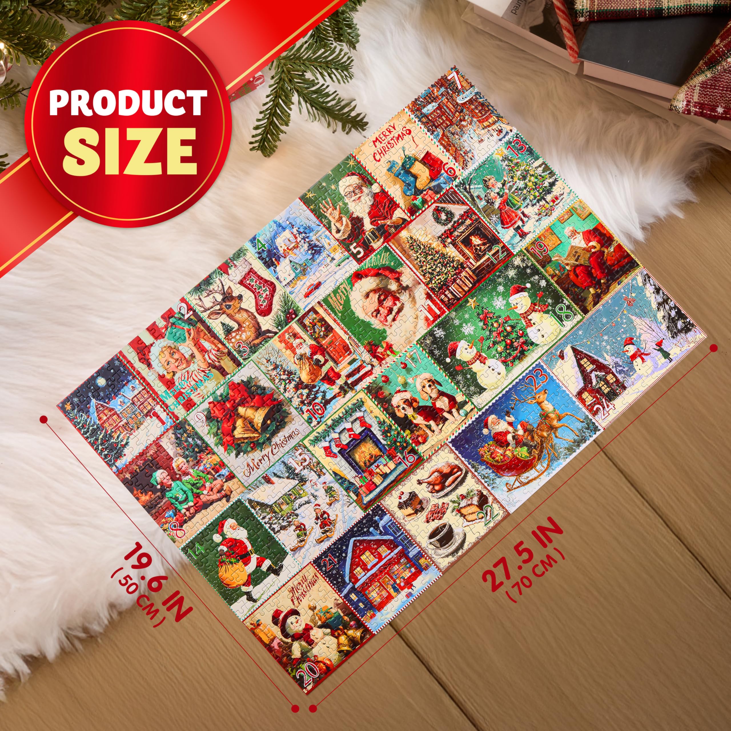 1000 PCS 24 Days Christmas Advent Calendar Puzzles - Image 5