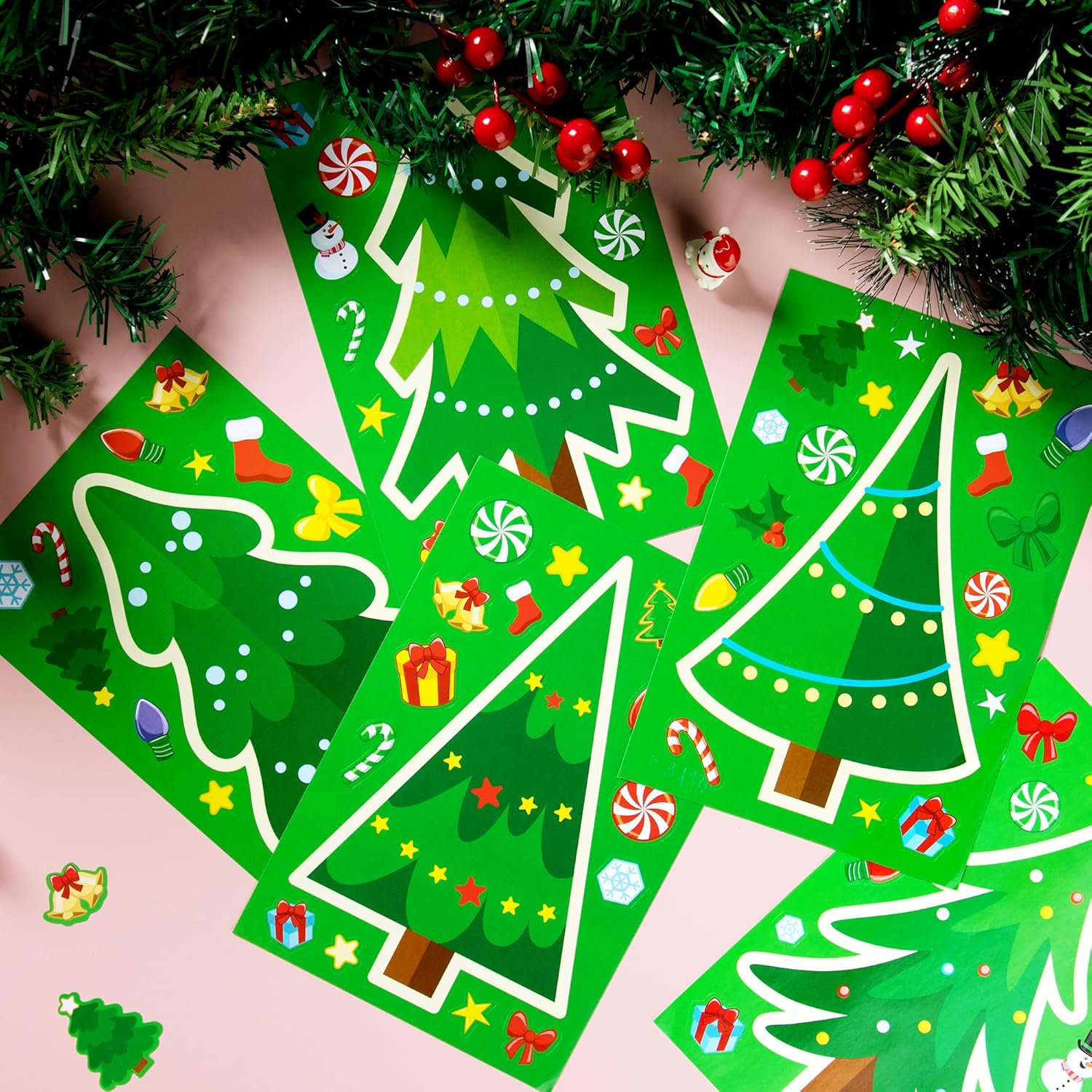 24 Pcs Christmas Tree Stickers, Make Your Own Christmas Tree Stickers Sheets - Image 5