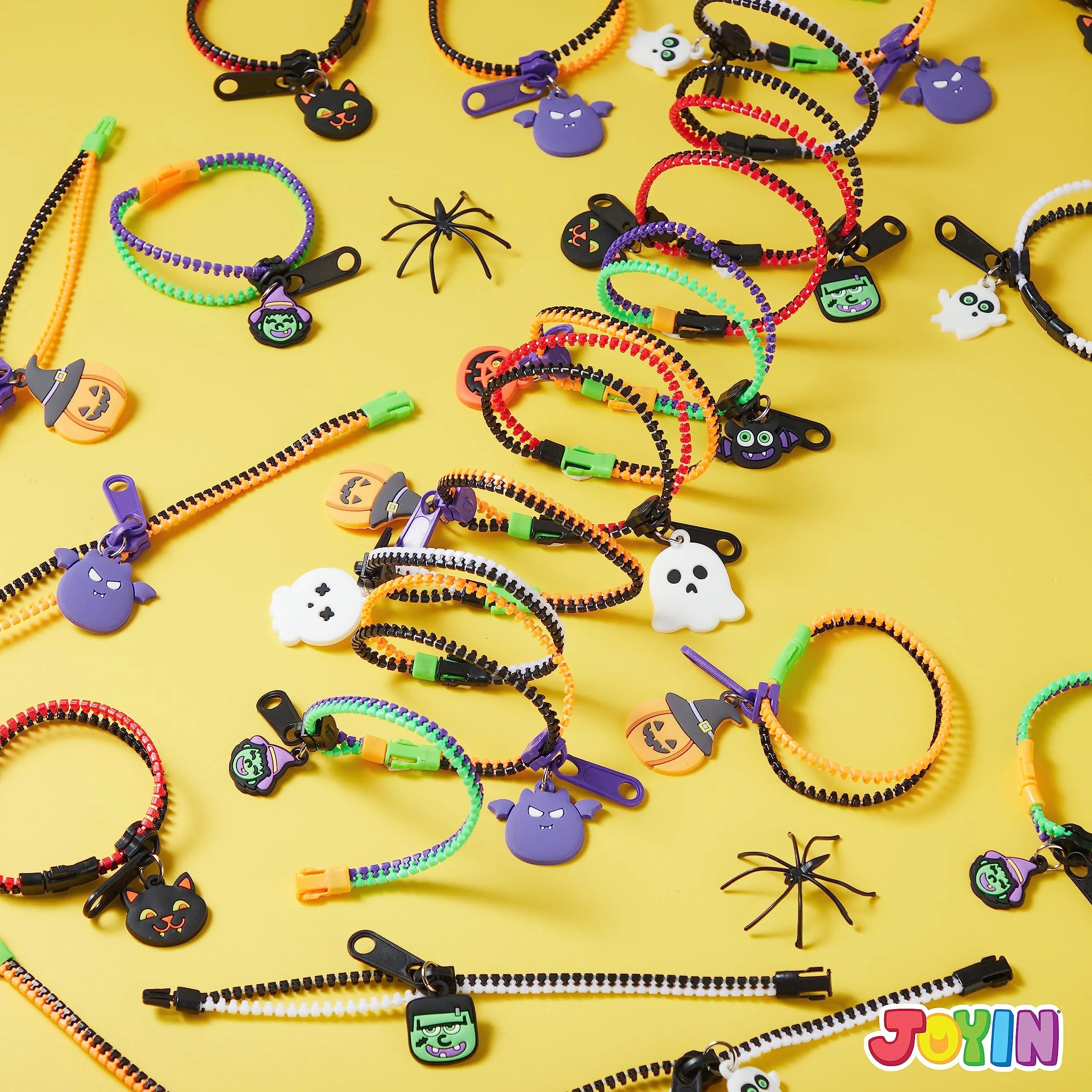 60 PCS Halloween Zipper Bracelets Bulk Set, Zipper Wristbands Party Favors for Kids - Image 8