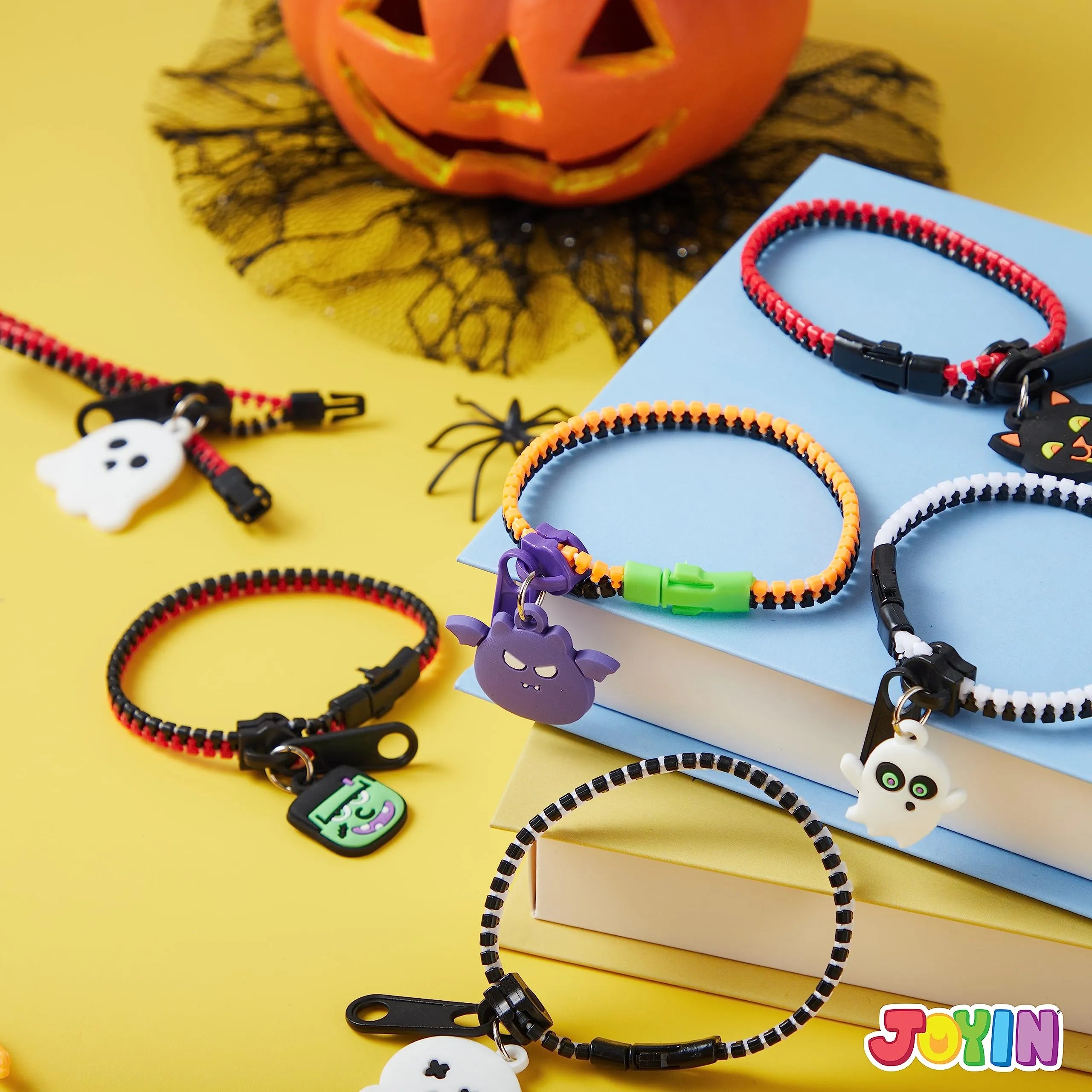 60 PCS Halloween Zipper Bracelets Bulk Set, Zipper Wristbands Party Favors for Kids - Image 7