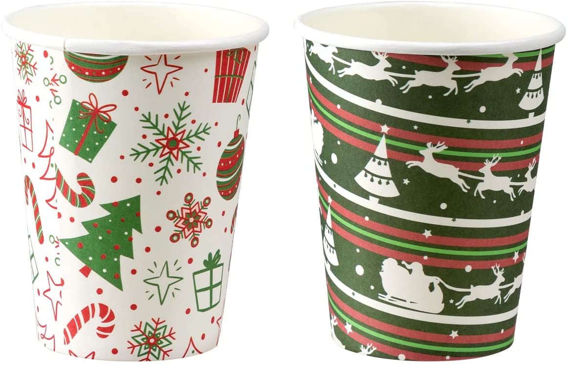 Disposable Winter Style Paper Cups, 48 Pack - Image 3