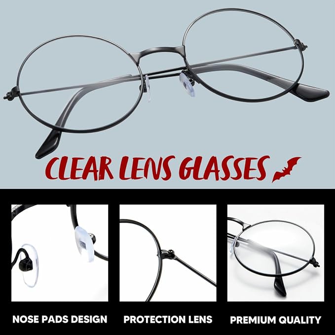 JOYIN Black Wire Round Glasses - Old Man Halloween Costume Accessory - Image 7