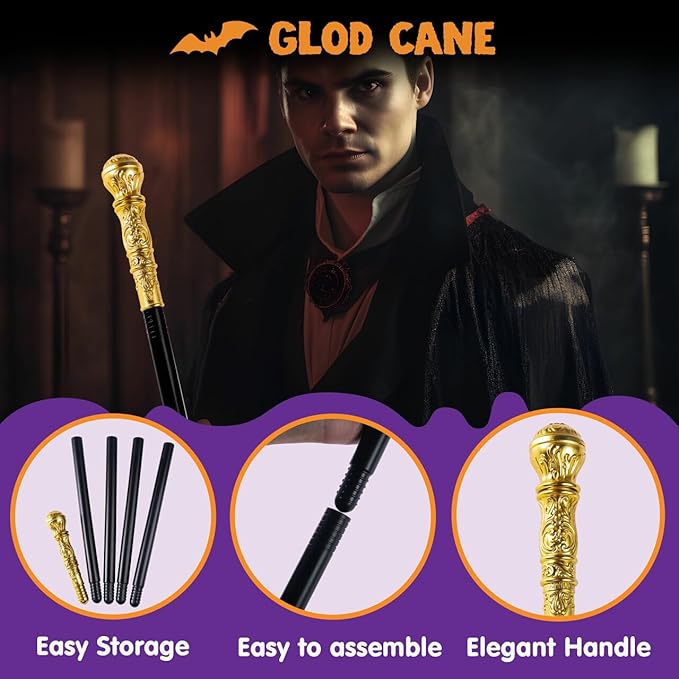 JOYIN Vintage Walking Cane Prop - Classic Halloween Costume Accessory - Image 2