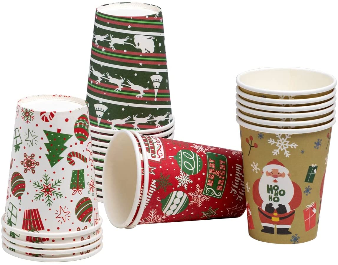 Disposable Winter Style Paper Cups, 48 Pack - Image 5