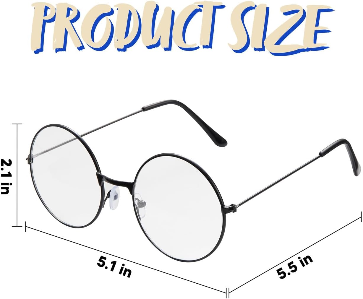 JOYIN Black Wire Round Glasses - Old Man Halloween Costume Accessory - Image 4
