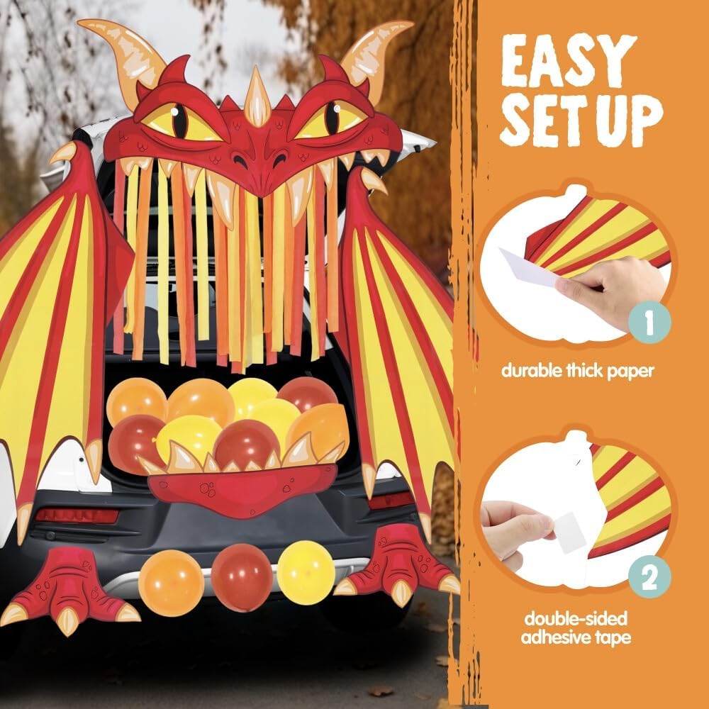 Halloween Fire Dragon Trunk Or Treat Car Decorations Kit - Image 4