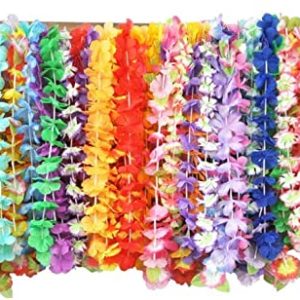 Hawaiian Luau Flower Lei Party Favors (5 Dozen)