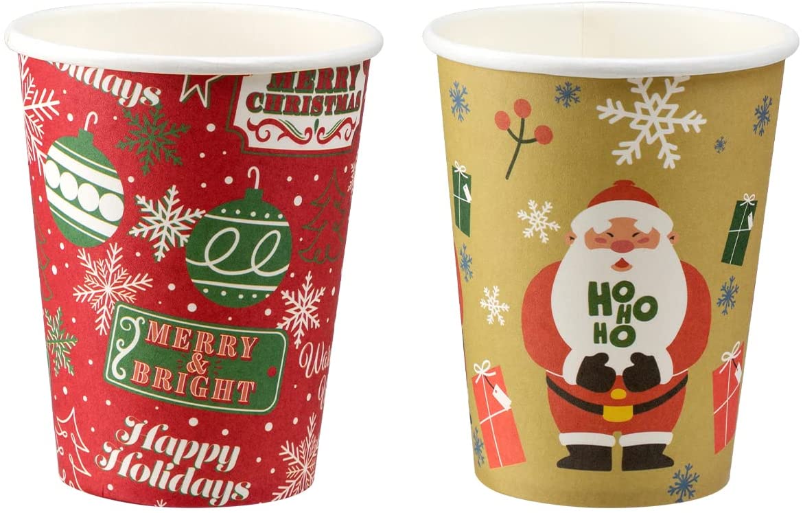 Disposable Winter Style Paper Cups, 48 Pack - Image 2