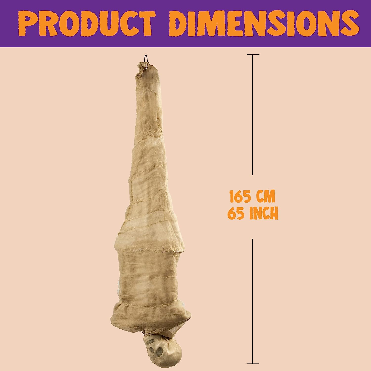 65in Halloween Animated Hanging Cocoon Decoration - Image 8