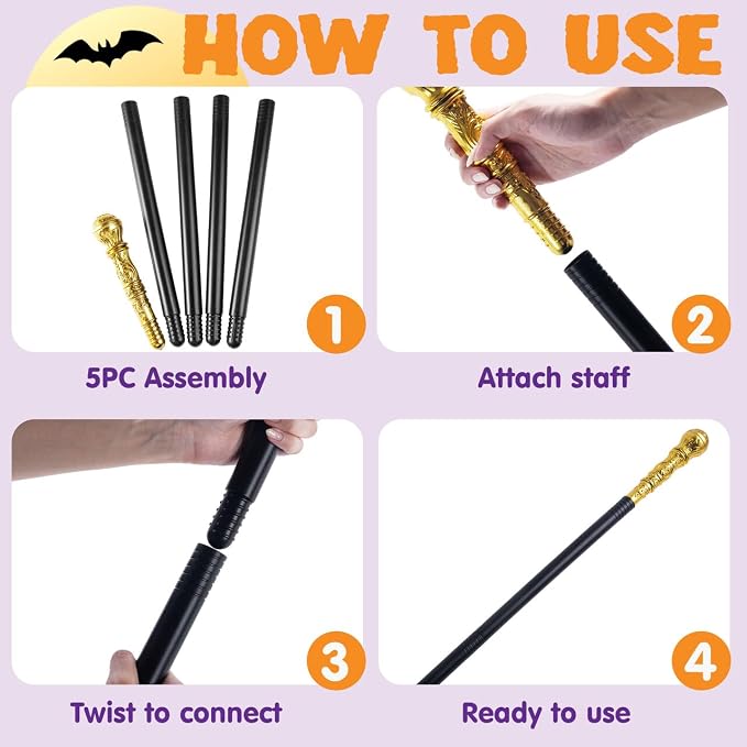 JOYIN Vintage Walking Cane Prop - Classic Halloween Costume Accessory - Image 3