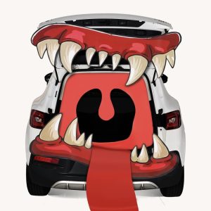 Halloween Trunk Or Treat Car Decorations Kit, Big Mouth Monster