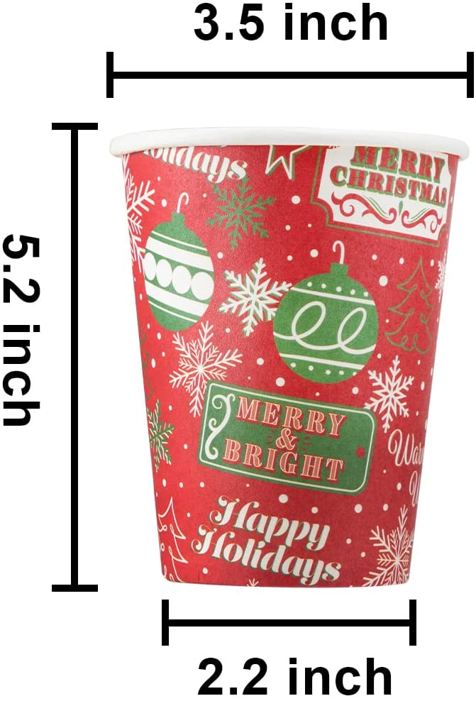 Disposable Winter Style Paper Cups, 48 Pack - Image 4