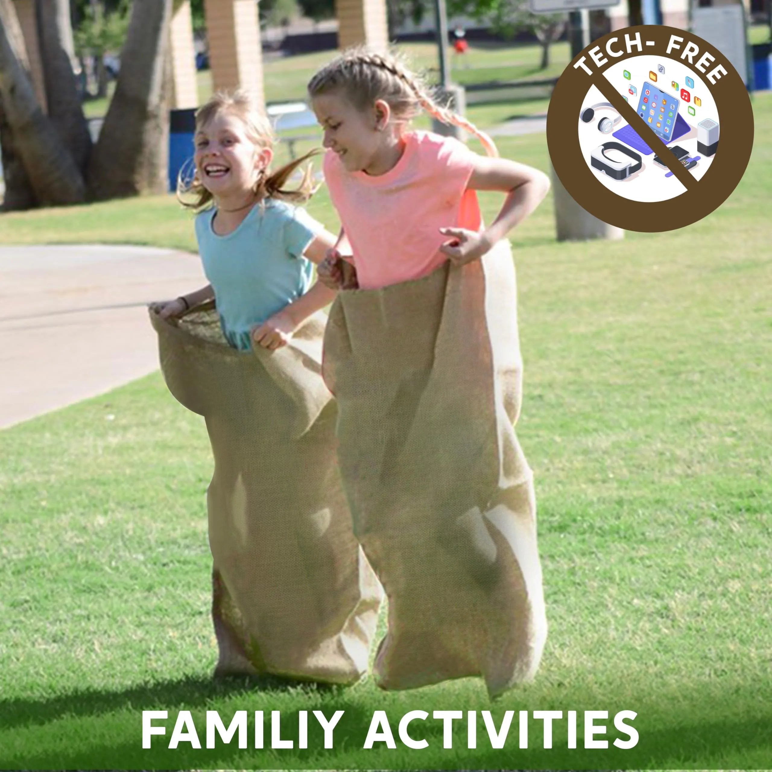 6 Pack Large Burlap 39in x 25in Potato Sacks Racing Bags for Kids & Adults - Image 5