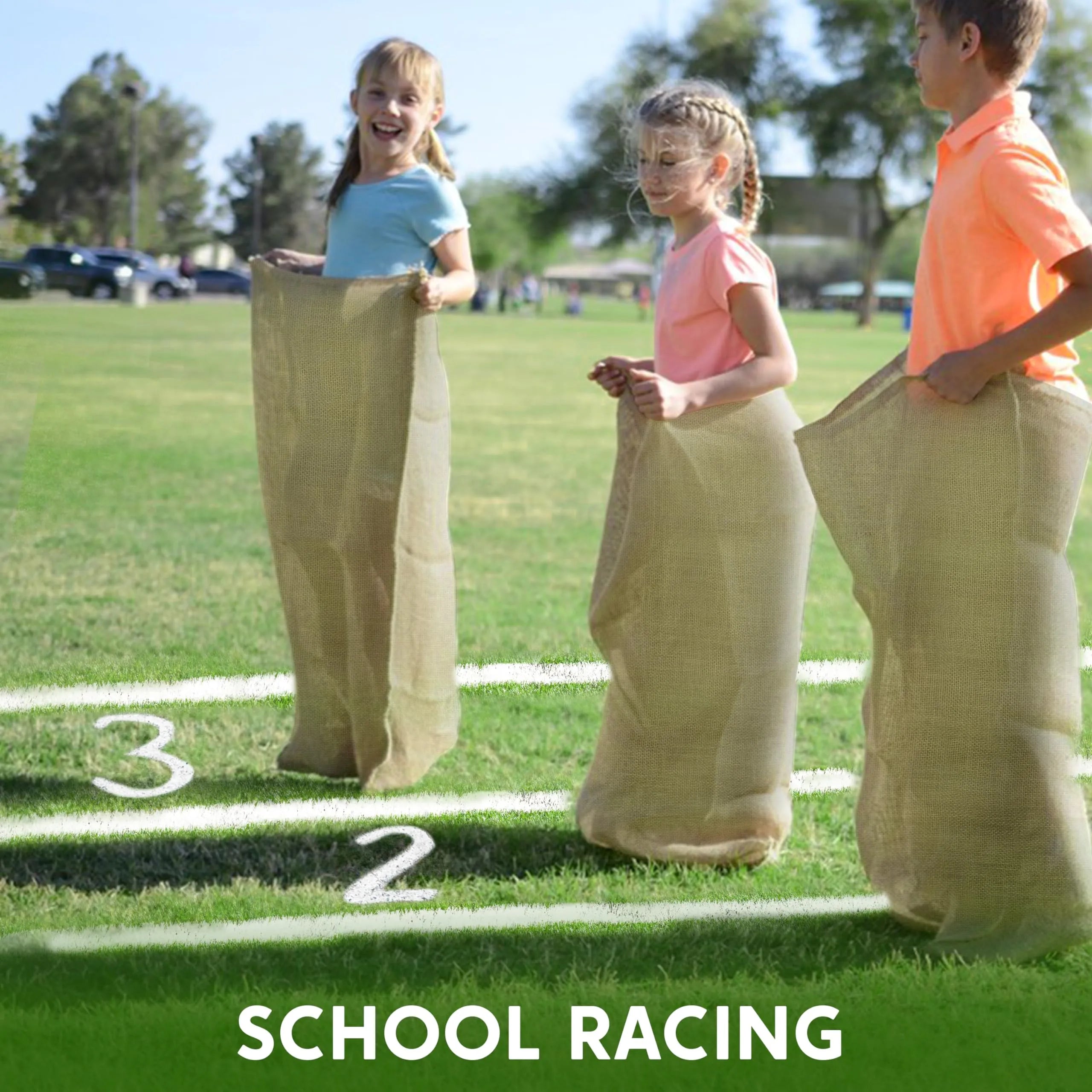 6 Pack Large Burlap 39in x 25in Potato Sacks Racing Bags for Kids & Adults - Image 2