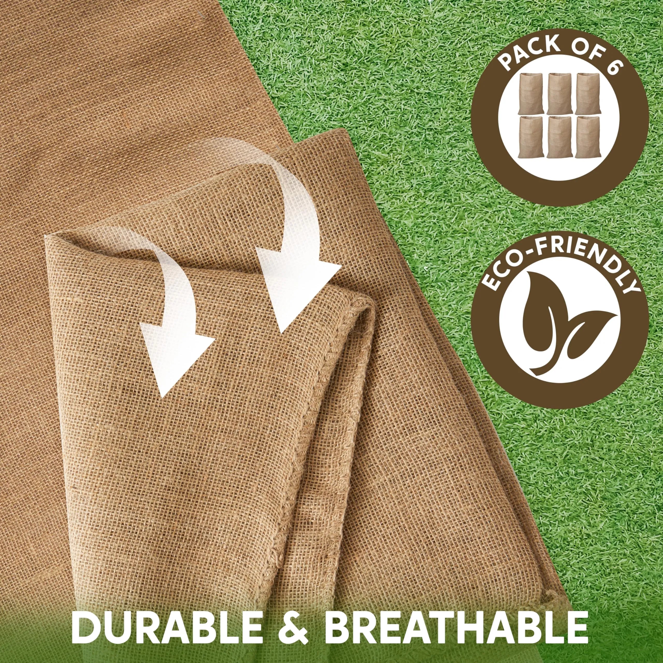 6 Pack Large Burlap 39in x 25in Potato Sacks Racing Bags for Kids & Adults - Image 3