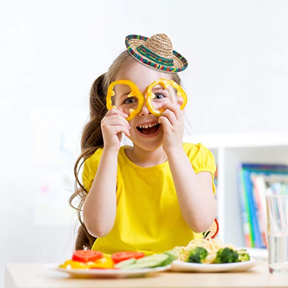 6 Piece Cinco De Mayo Fiesta Fabric And Straw Sombrero Headbands - Image 5