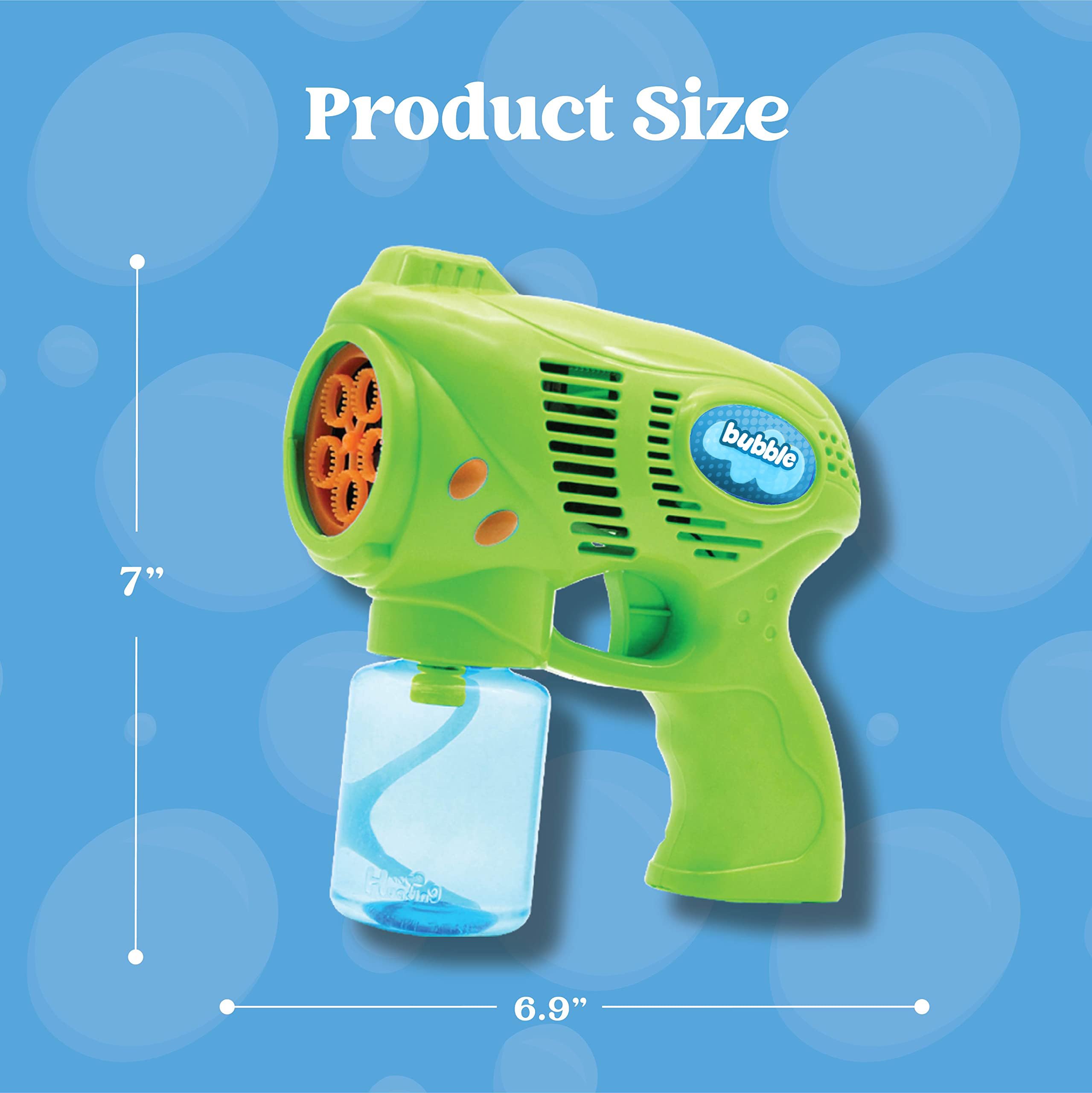 7in Bubble Gun Blower with 2 Bottles of 5 oz. Bubble Refill Solution, 2 Pcs - Image 6