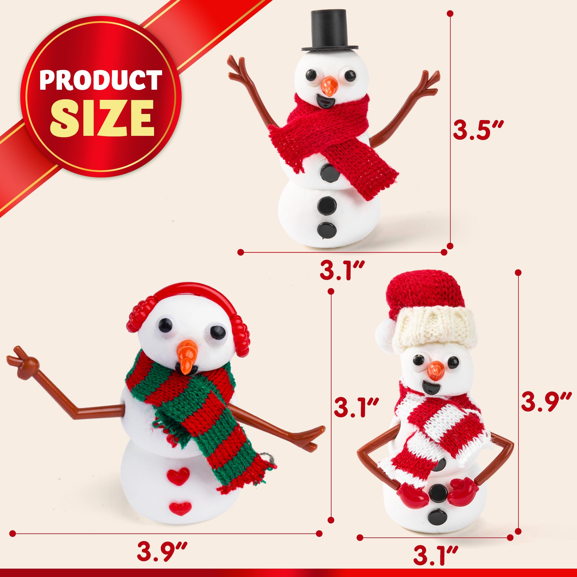 3 Pack DIY Christmas Build a Snowman Craft Kit - Image 6