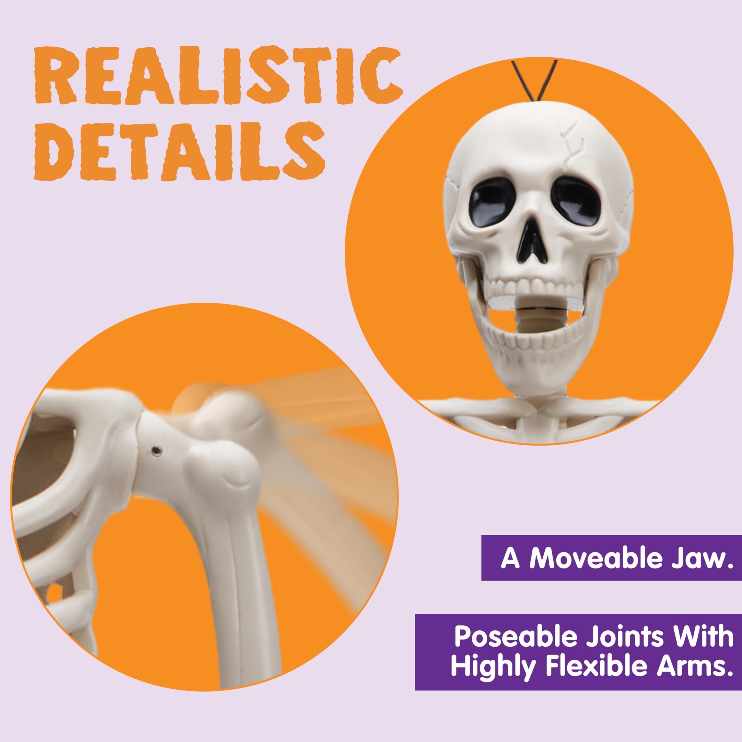 5 PCS Posable Halloween Skeleton Decor 16 Inches - Image 5