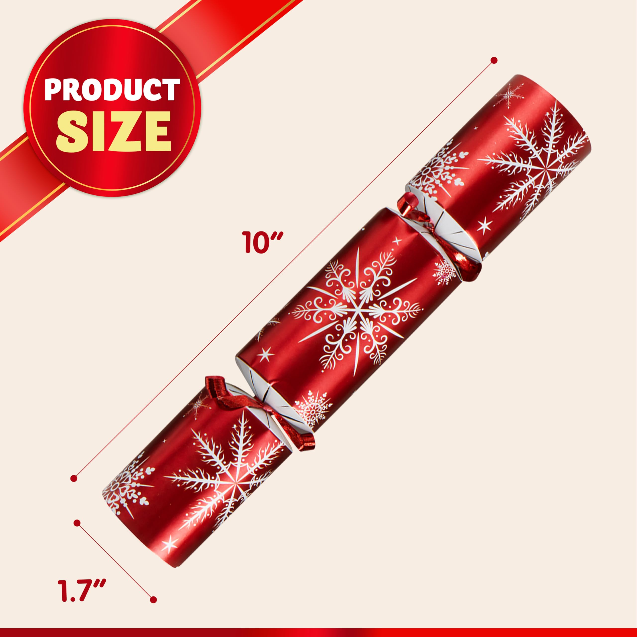 Christmas Party Table Favors (Red White Snowflake), 12 Pack - Image 6