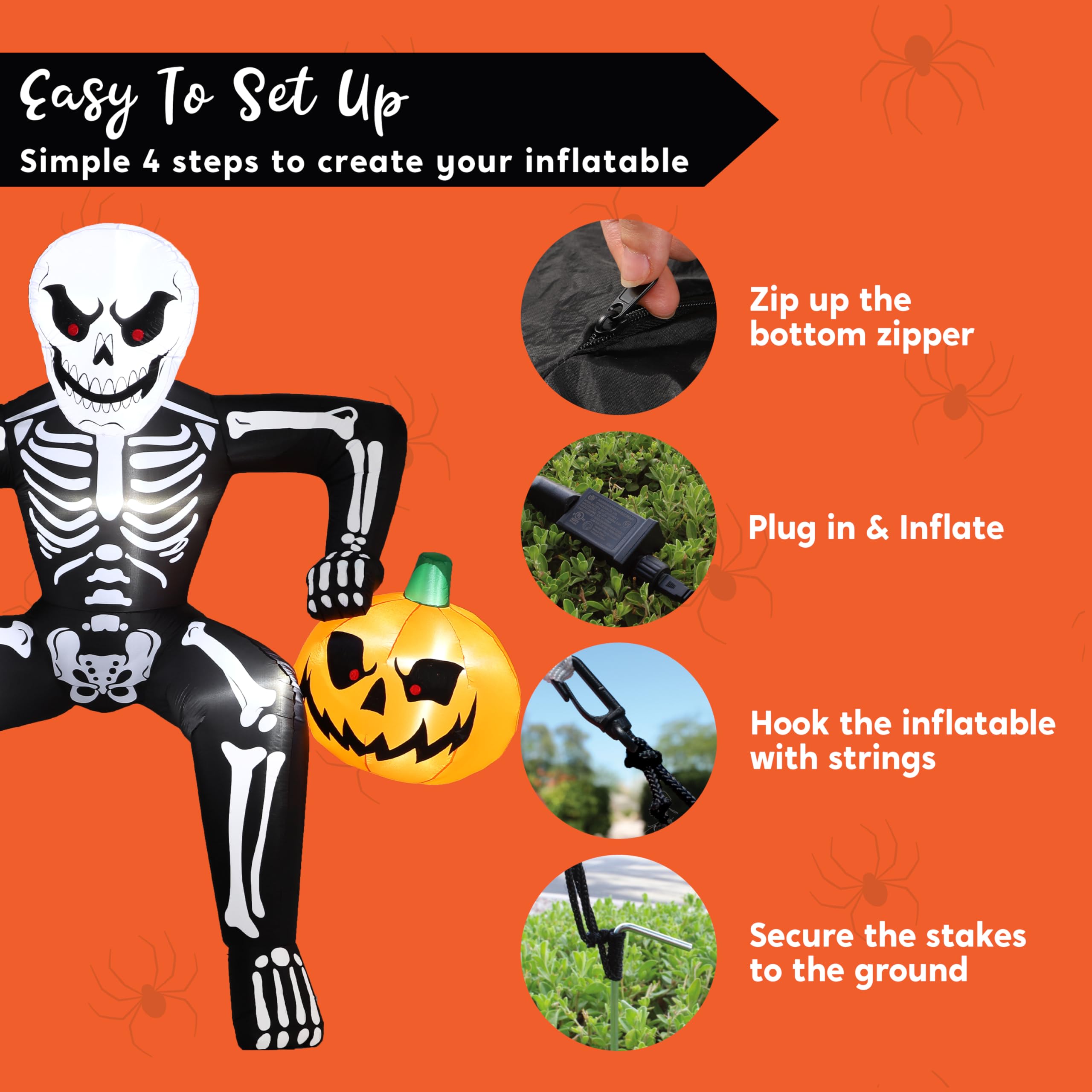8.5ft Halloween Inflatable Skeleton - Image 6