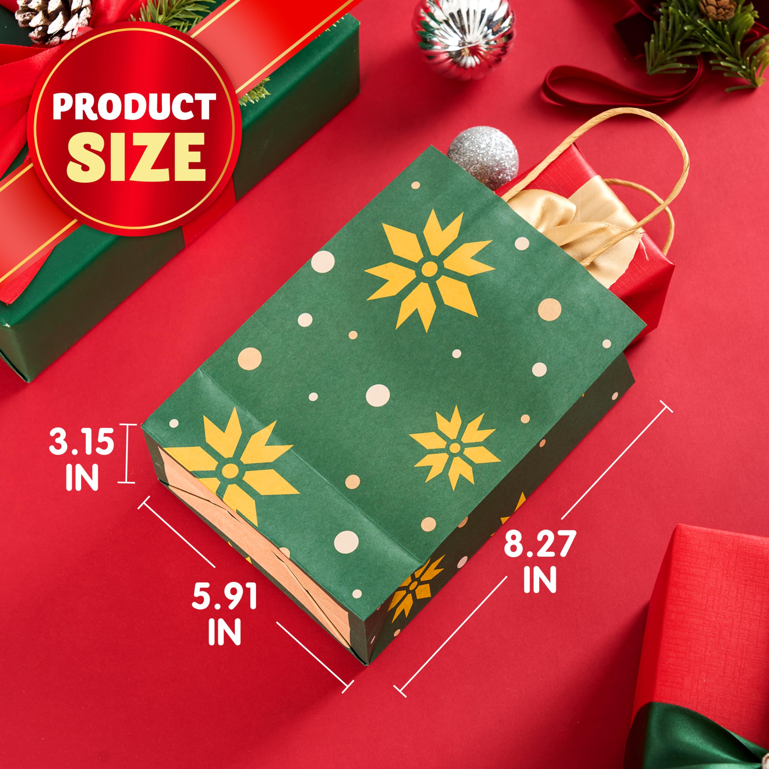 24PCS Christmas Kraft Bags Holiday Paper Goody Gift Bags - Image 6