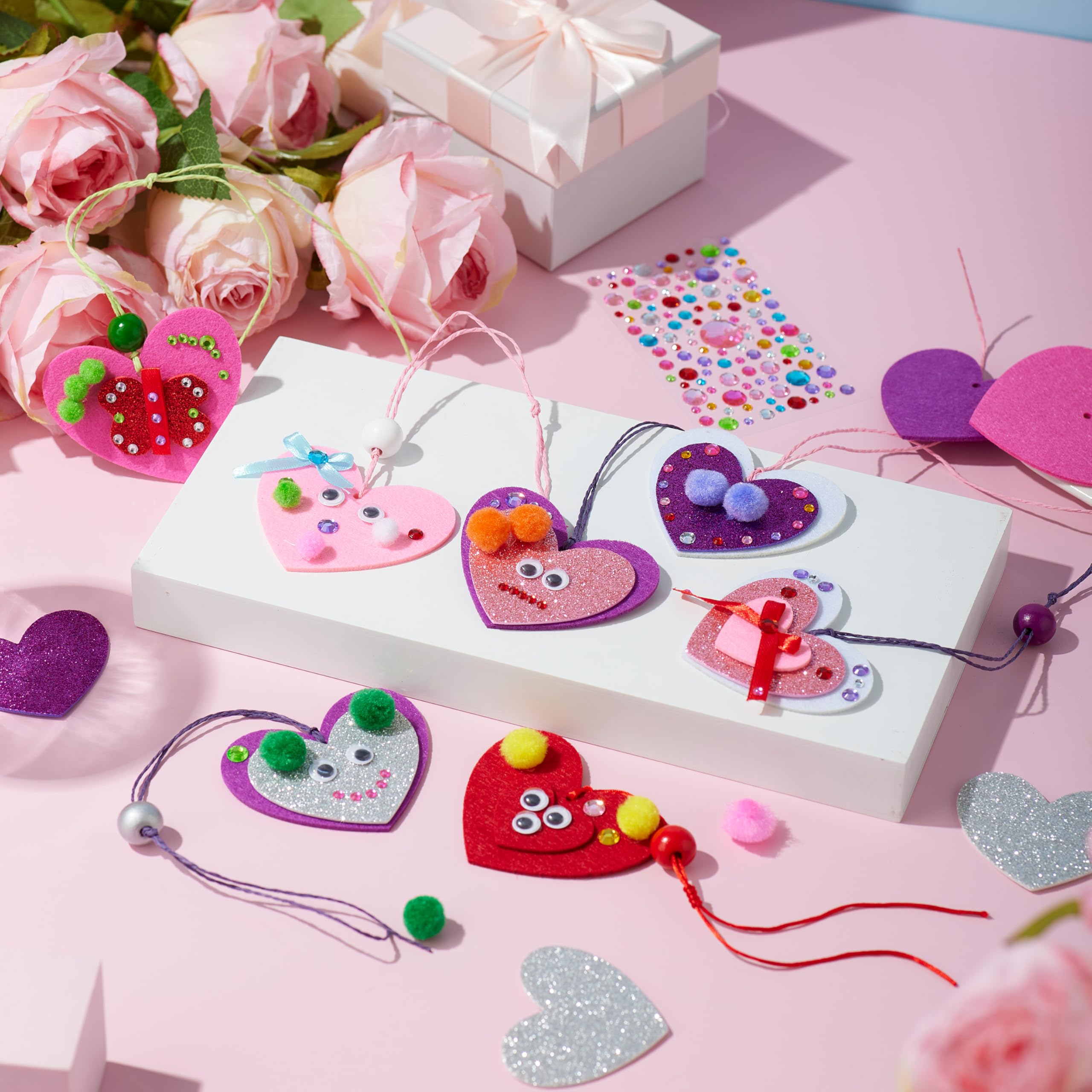 Valentines Day 264 Pcs DIY Heart Felt Craft Set - Image 6