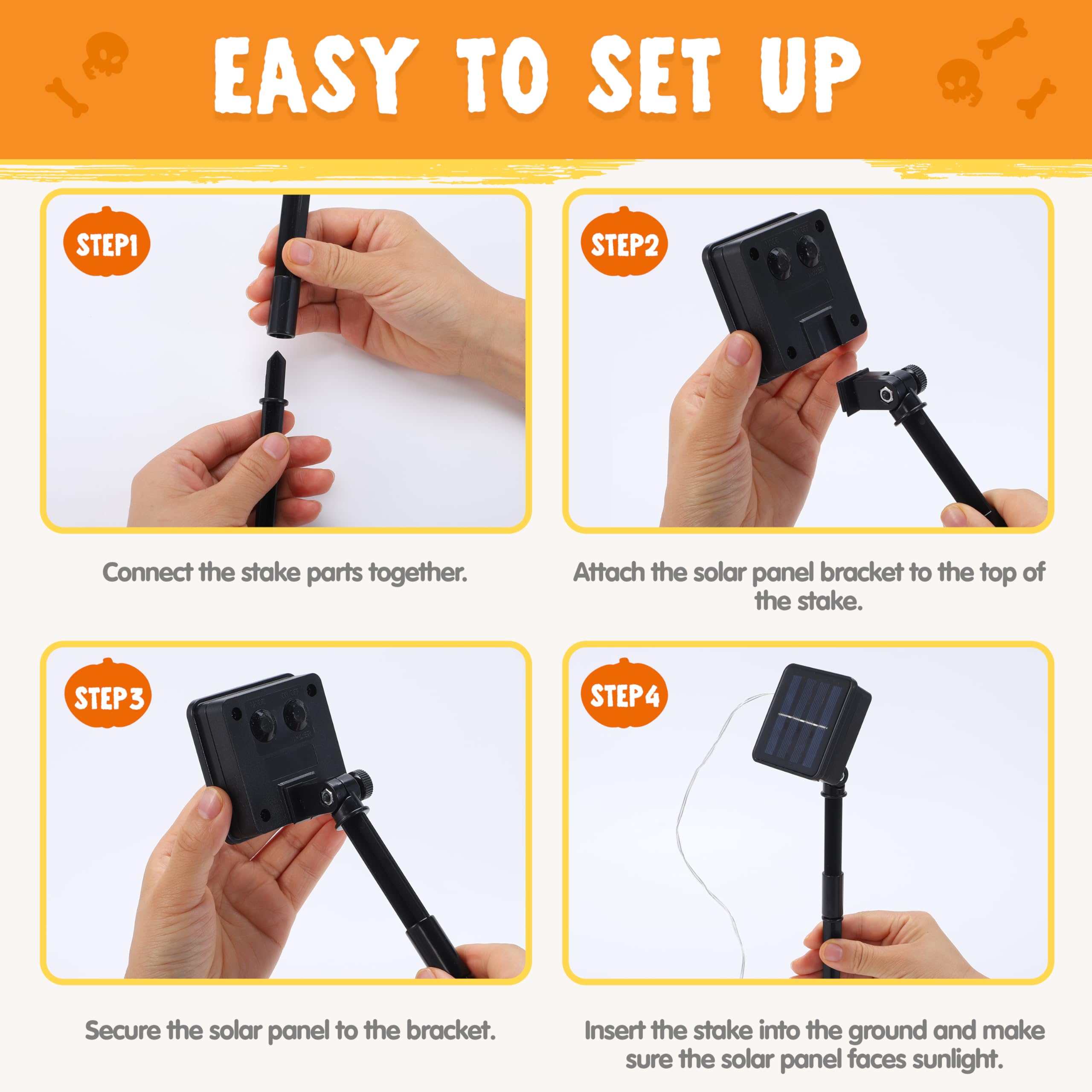 10Pcs Halloween Solar Pumpkin Pathway Lights Decorations - Image 6