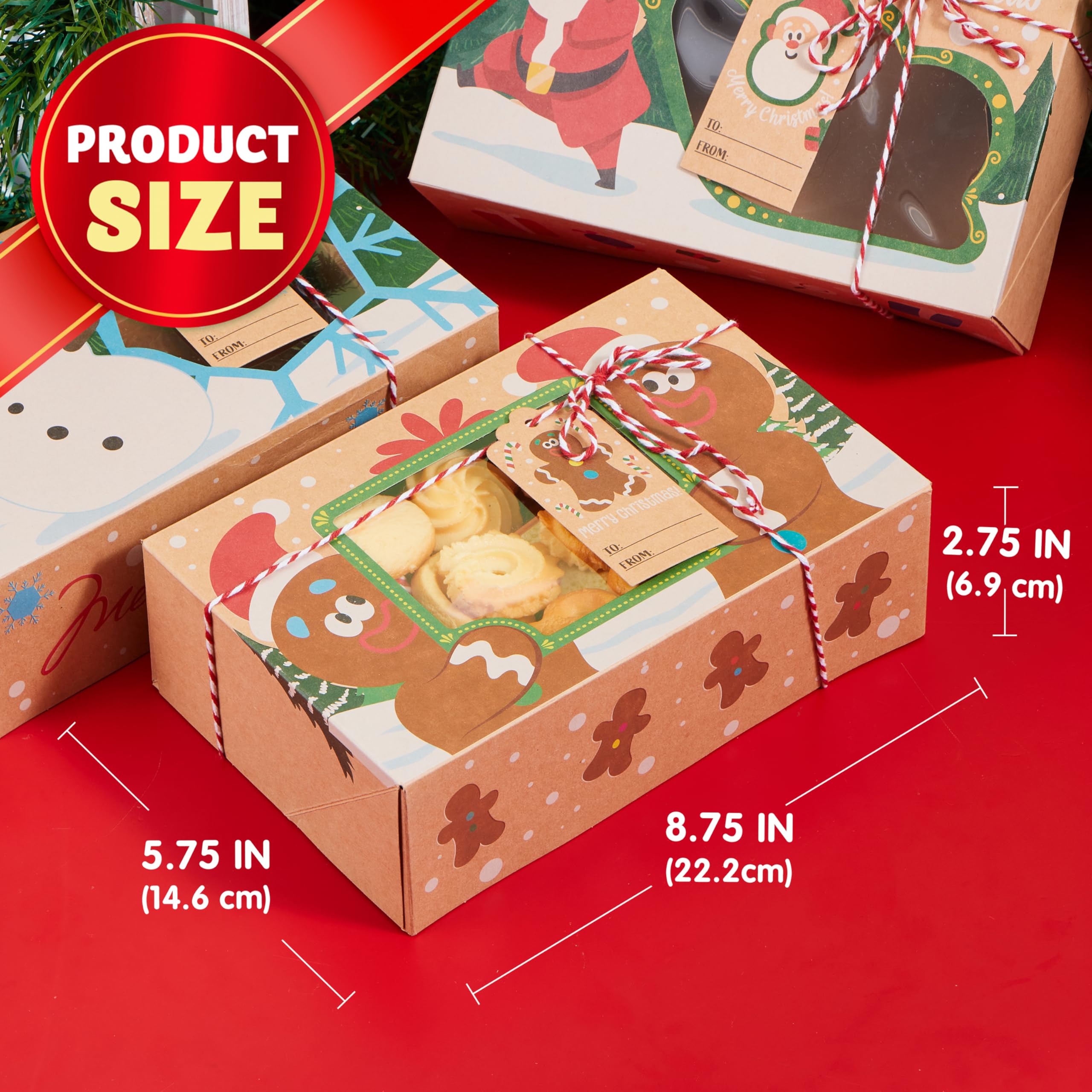 24 PCS Christmas Cookie Gift Baking Box with Window Auto-Popup - Image 6
