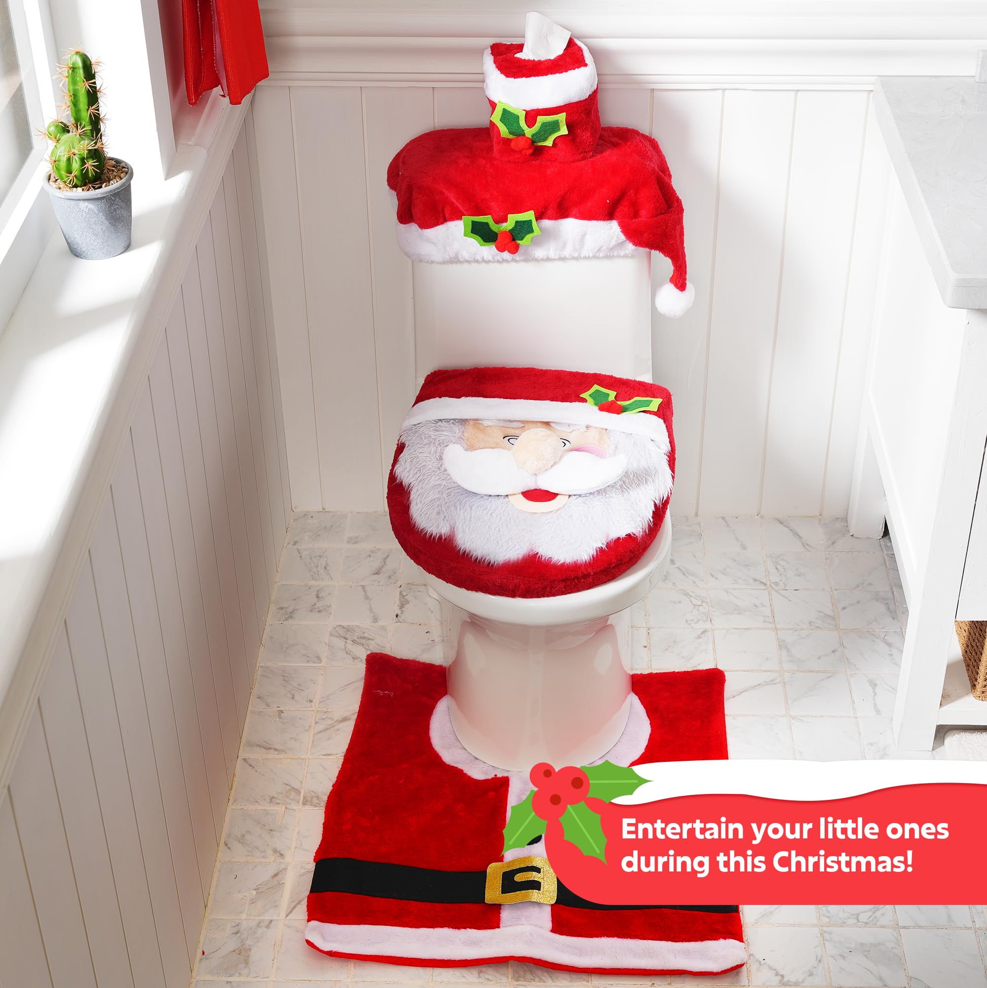 5 Pcs Christmas Theme Bathroom Decoration Set - Image 6