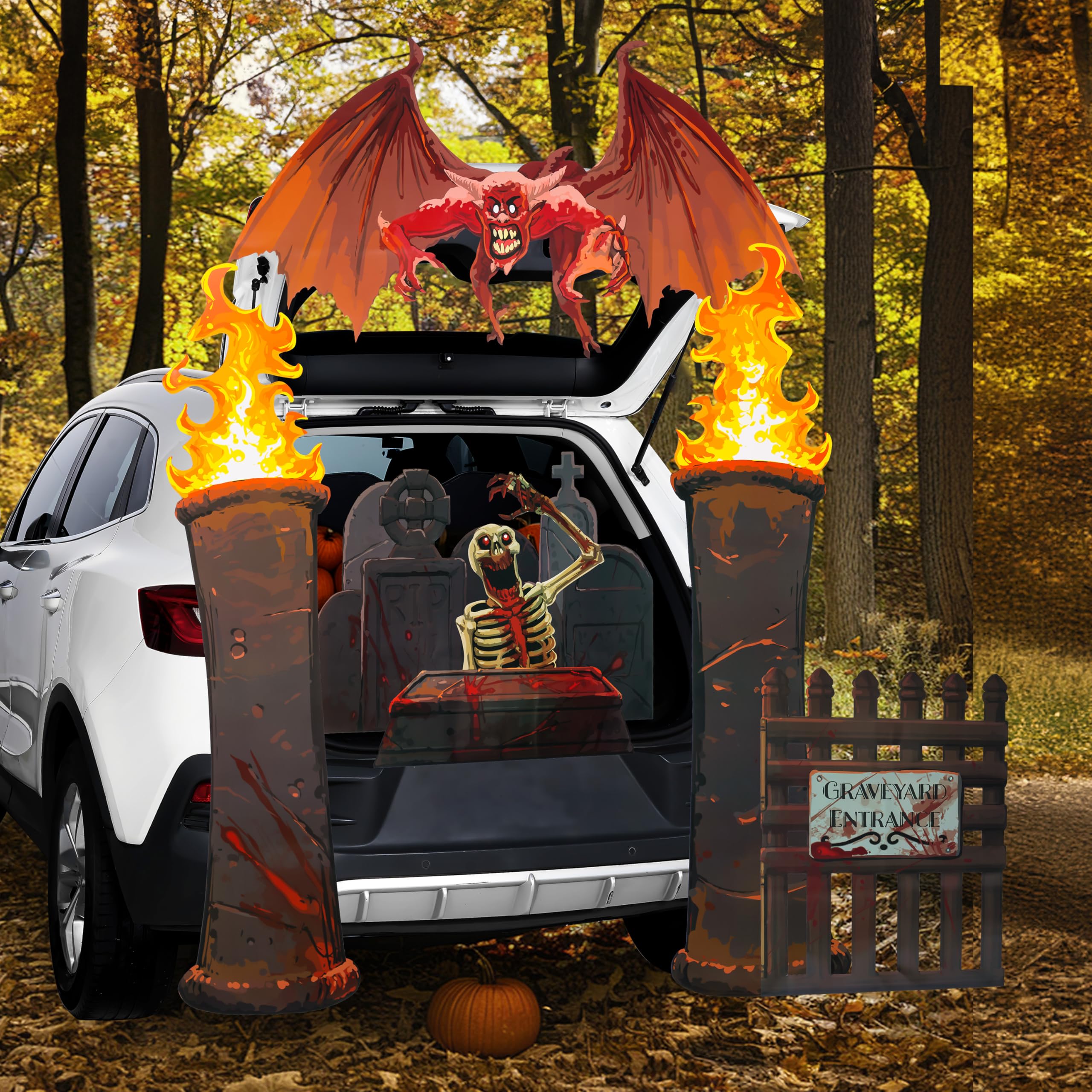 Halloween Cemetery Trunk or Treat Car Decorations Kit - Image 6