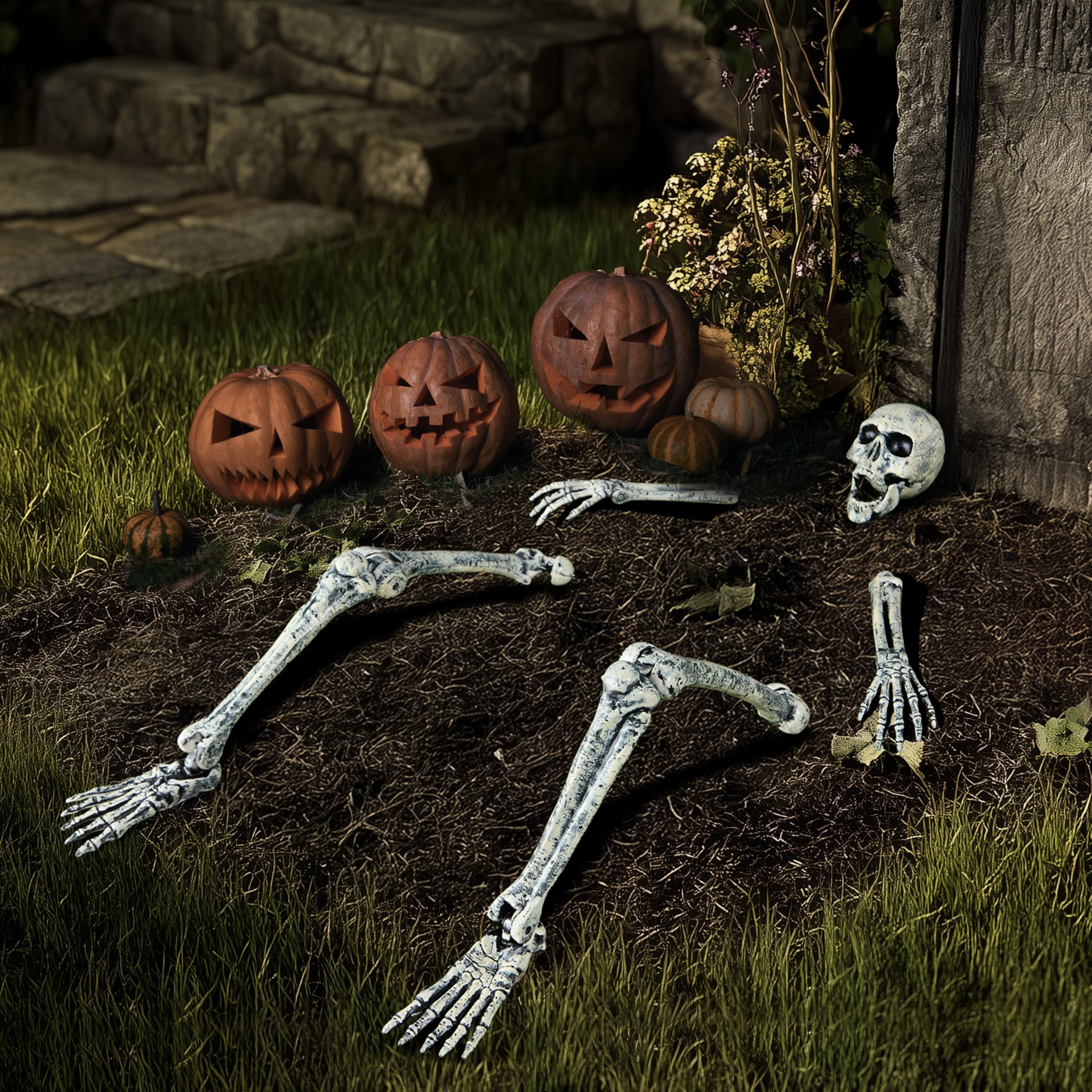 5 Pcs Life Size Skeleton Halloween Decorations Outdoor - Image 6