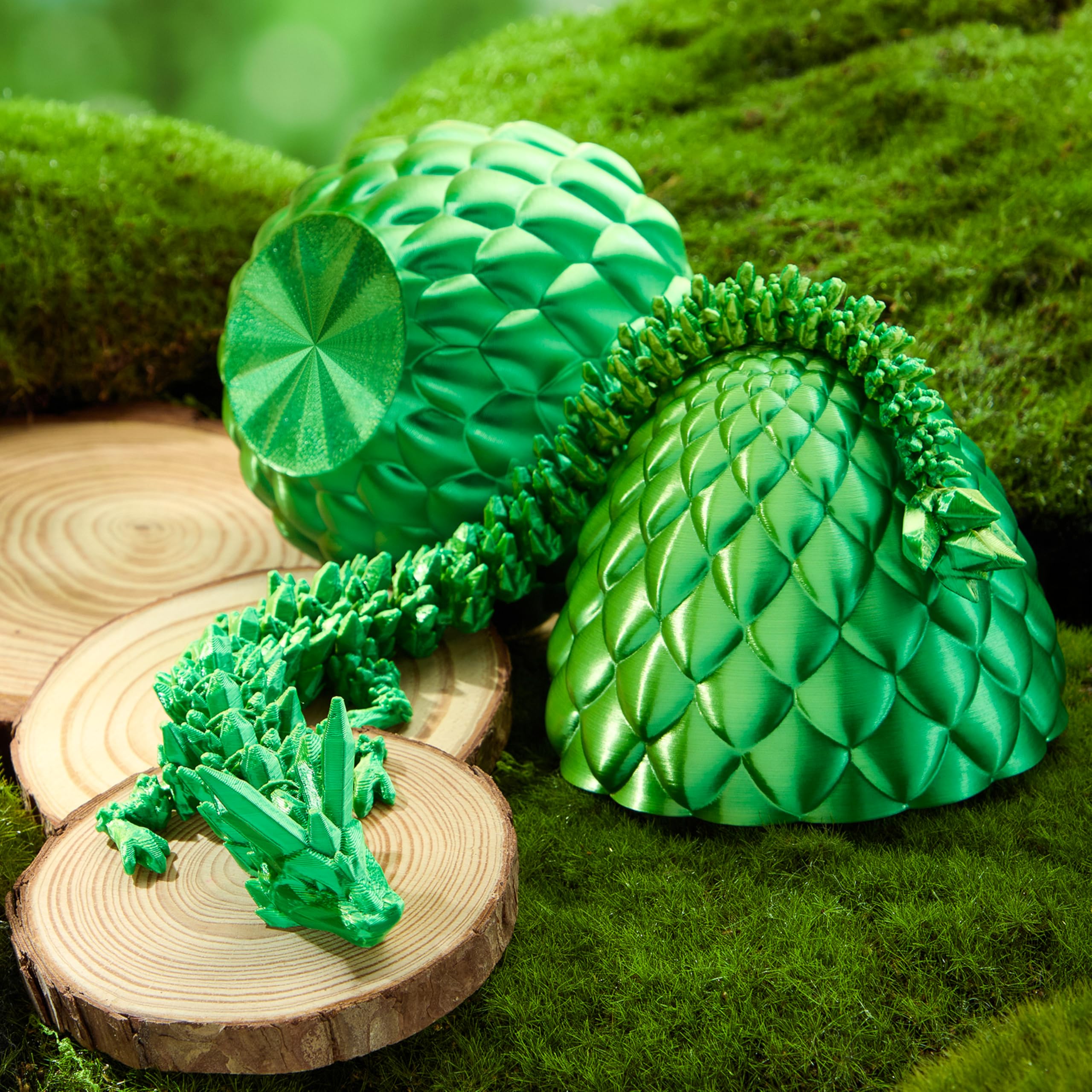 3D Printed Dragon Eggs with 12 Laser Green Dragon Inside - Image 6