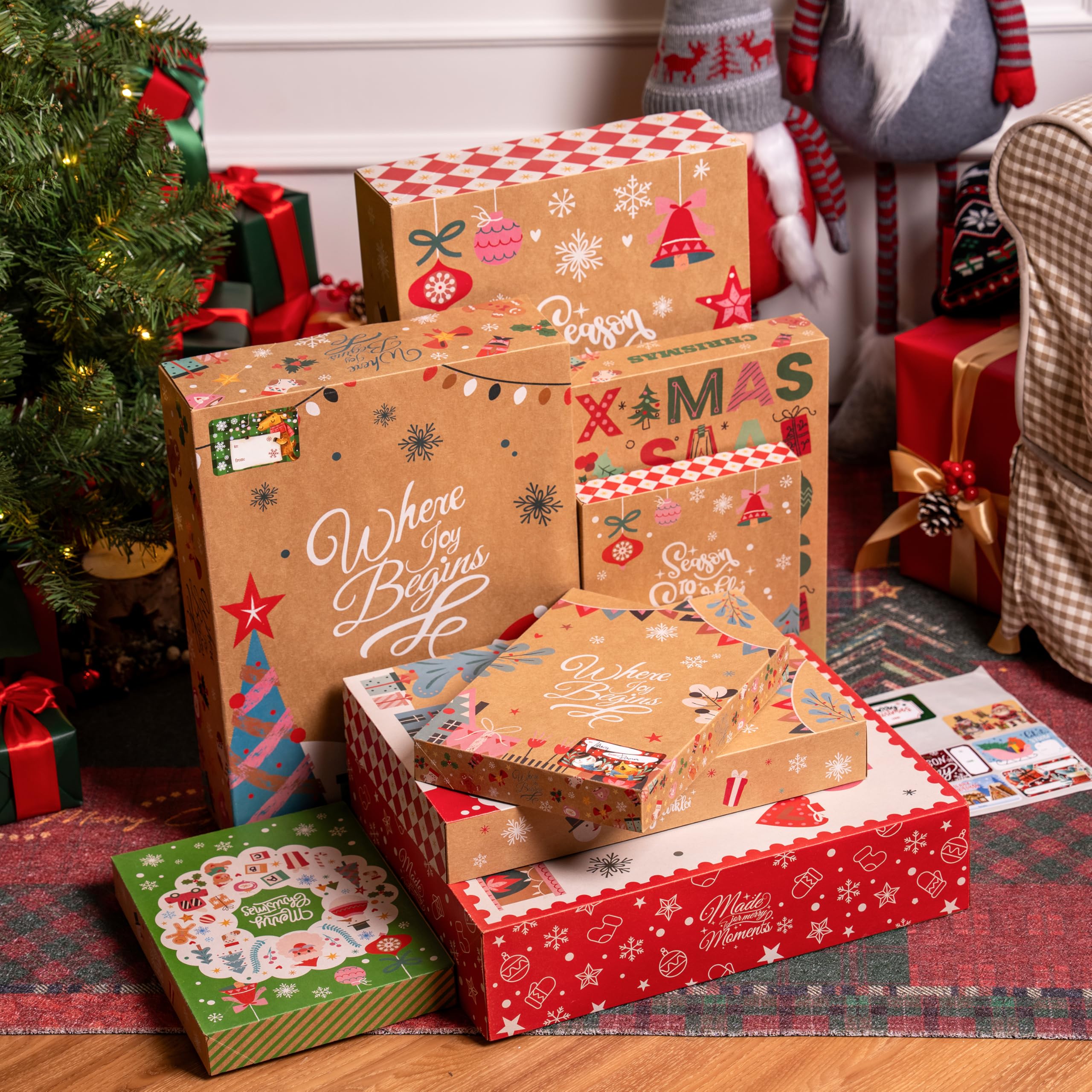 12PCS Christmas Shirt Gift Boxes with Lids for Presents - Image 6
