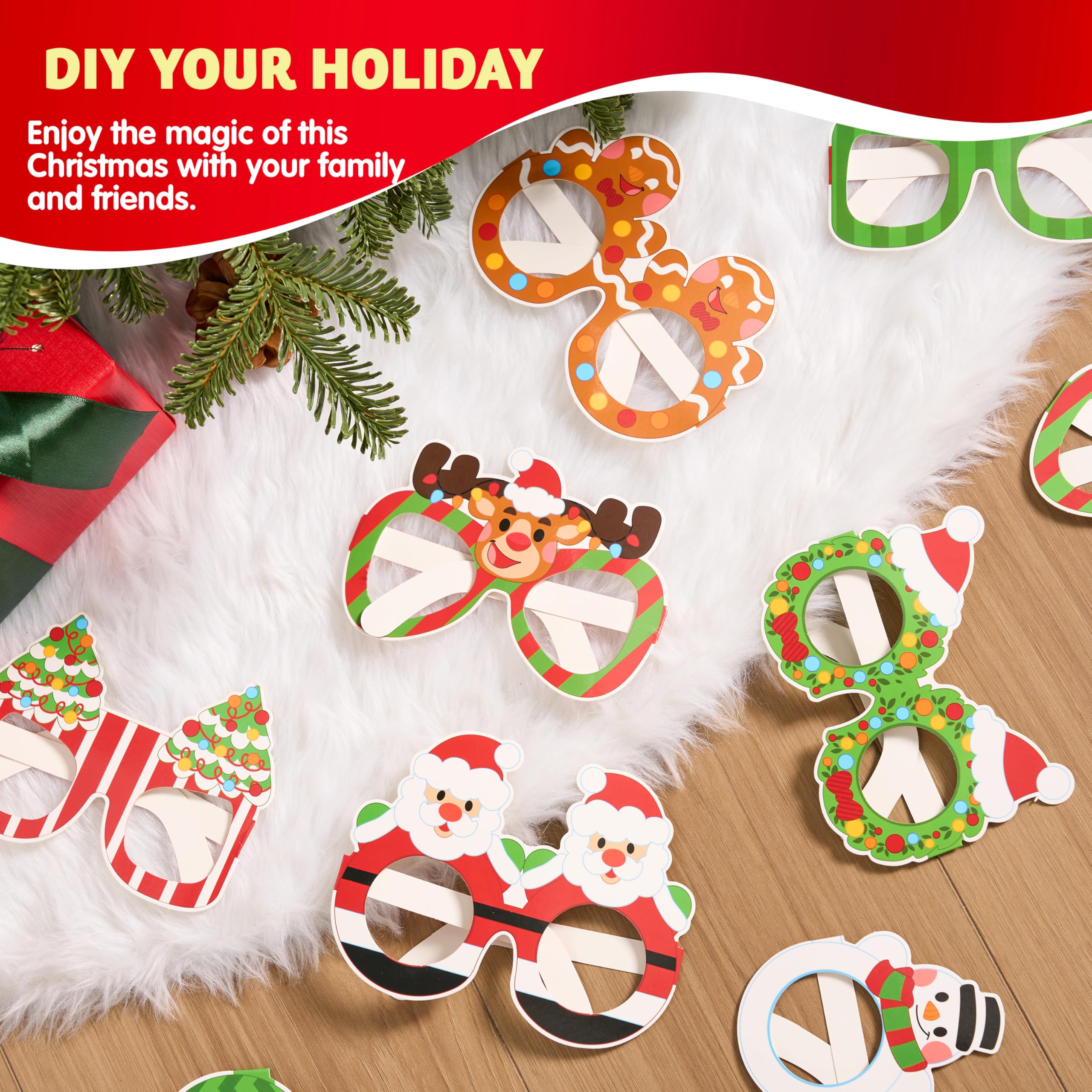 24 Pcs Christmas Paper Eyeglasses - Image 6